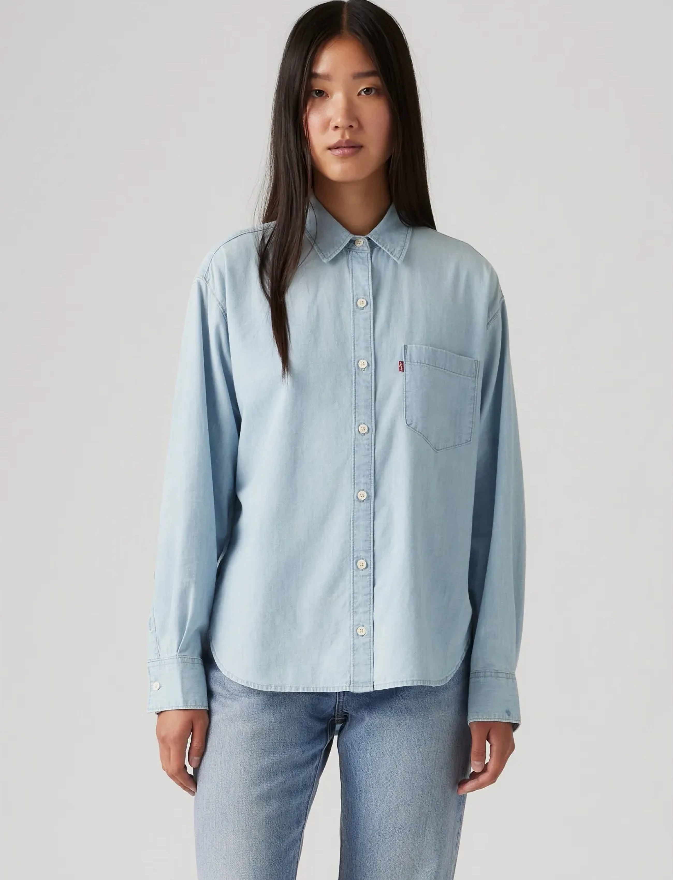 Levi's® - HARLIE BOYFRIEND SHIRT WHERE I - light indigo - worn in - 3