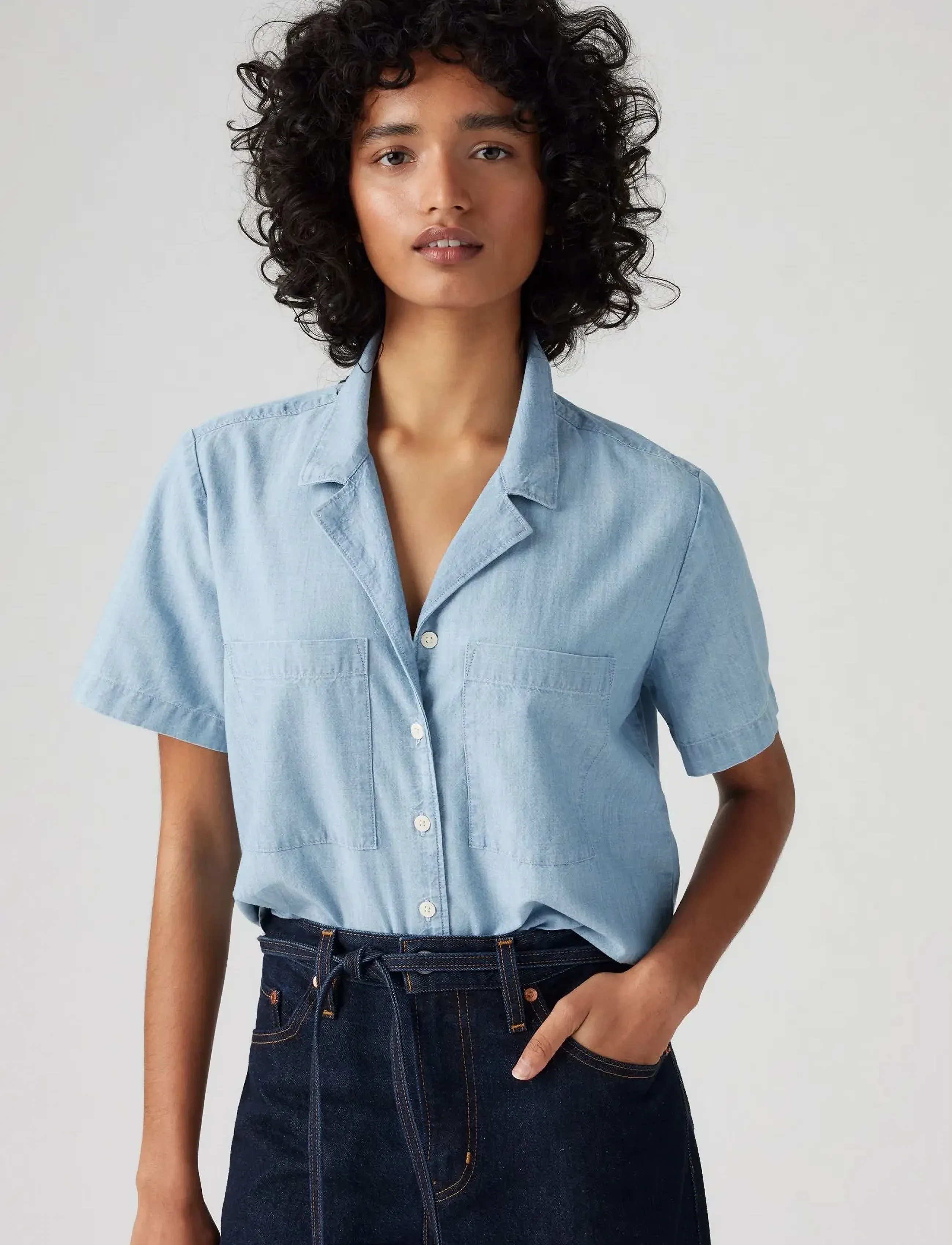 Levi's® SONNY CAMP SHIRT MED INDIGO - FLAT FINISH - Hemden - MED INDIGO - FLAT FINISH / blue