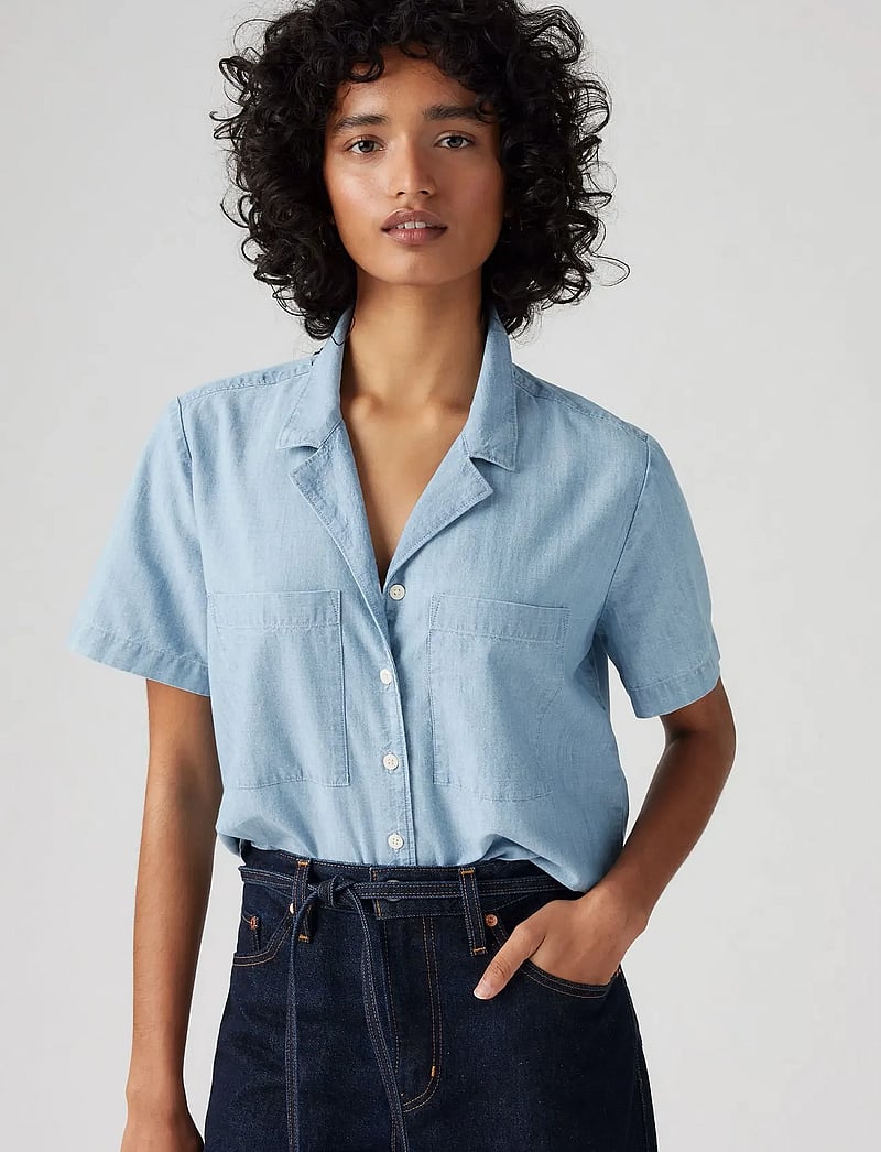 Levi's® - SONNY CAMP SHIRT MED INDIGO - FLAT FINISH - lühikeste varrukatega särgid - med indigo - flat finish - 0