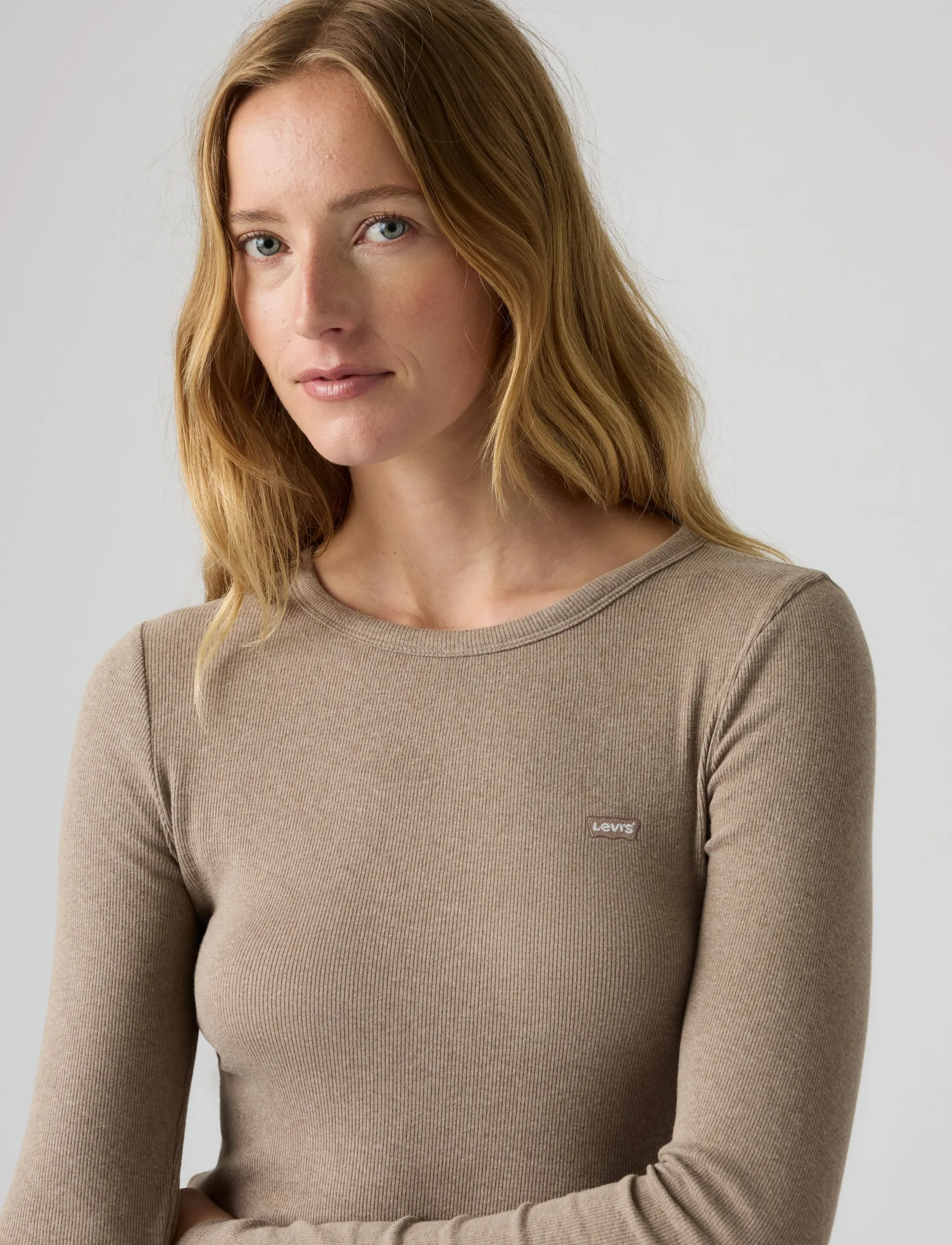 Levi's® - HAYES LS TEE TAUPE GRAY HEATHE - browns - 5