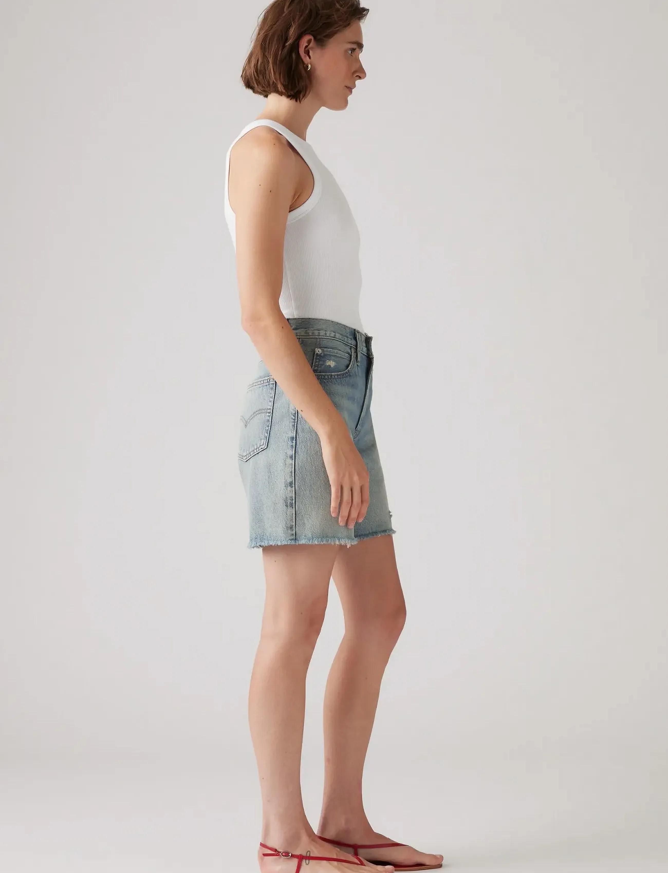 Levi's® - 94 BAGGY SHORT ROLL IT UP CLEA - light indigo - worn in - 2