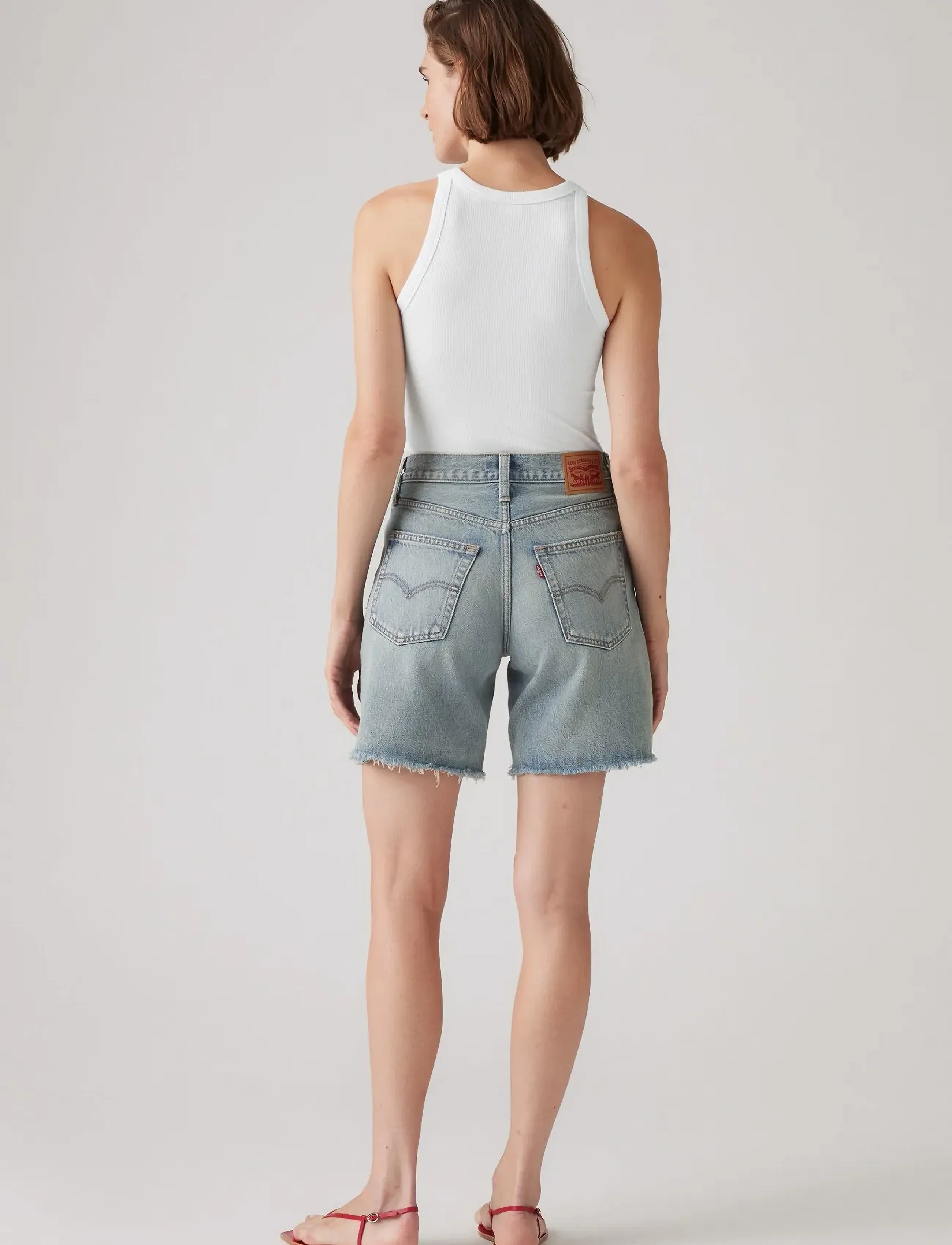 Levi's® - 94 BAGGY SHORT ROLL IT UP CLEA - light indigo - worn in - 3