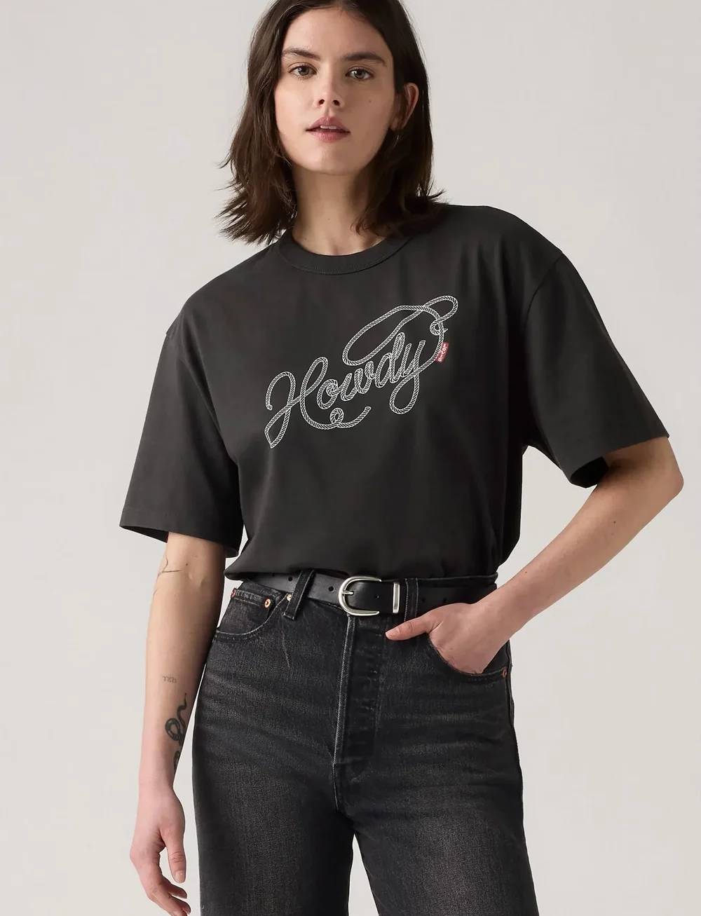 Levi's® - GR TABOR TEE HOWDY SCRIPT PIRA - t-shirts - blacks - 0