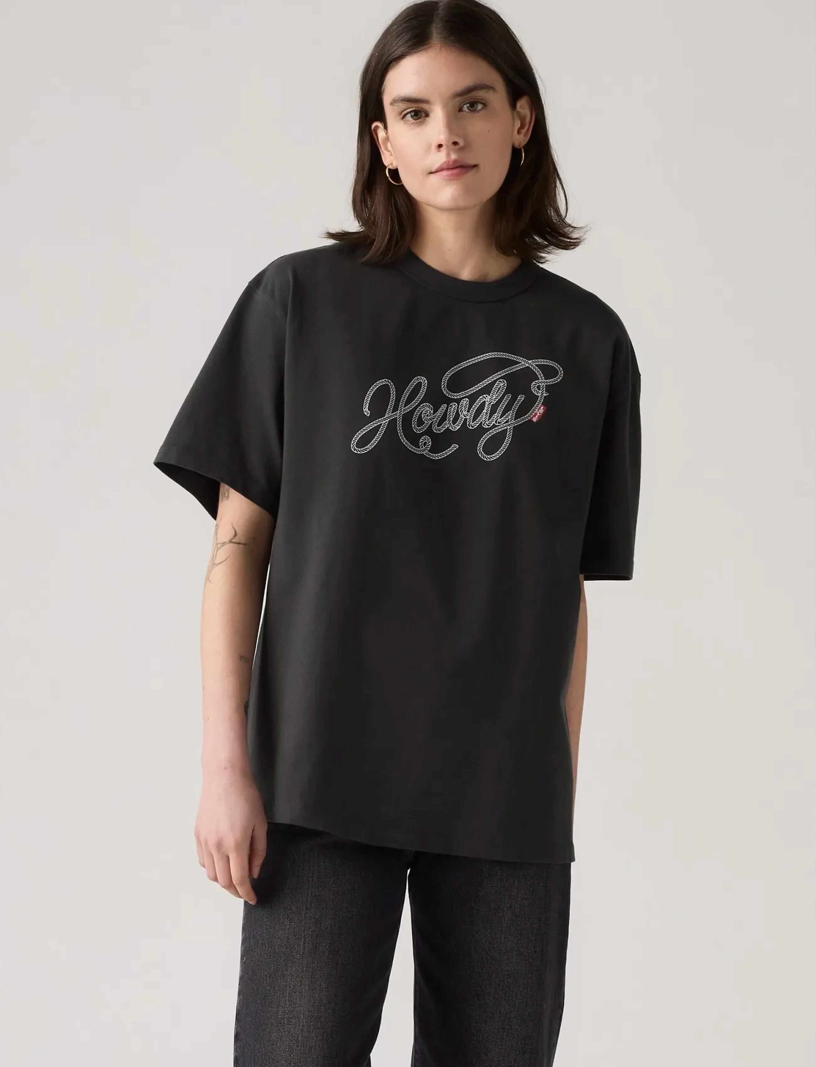 Levi's® - GR TABOR TEE HOWDY SCRIPT PIRA - t-shirty - blacks - 3