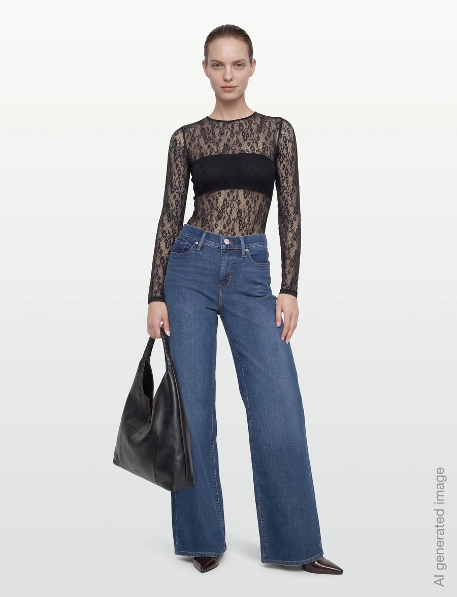 Levi's® - 318 SHAPING WIDE LEG CLEVER GI - vida jeans - dark indigo - worn in - 0