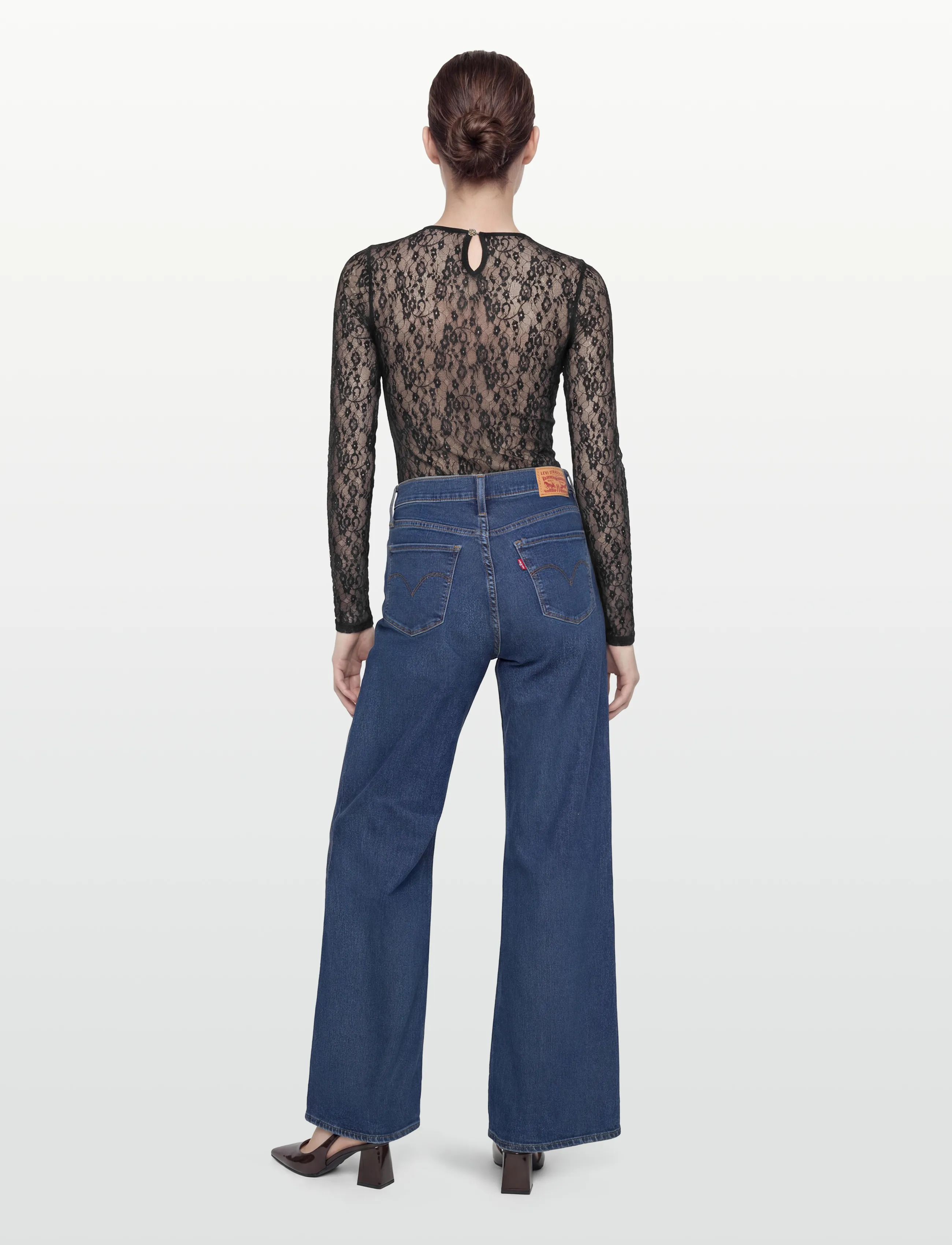 Levi's® - 318 SHAPING WIDE LEG CLEVER GI - wide leg jeans - dark indigo - worn in - 4