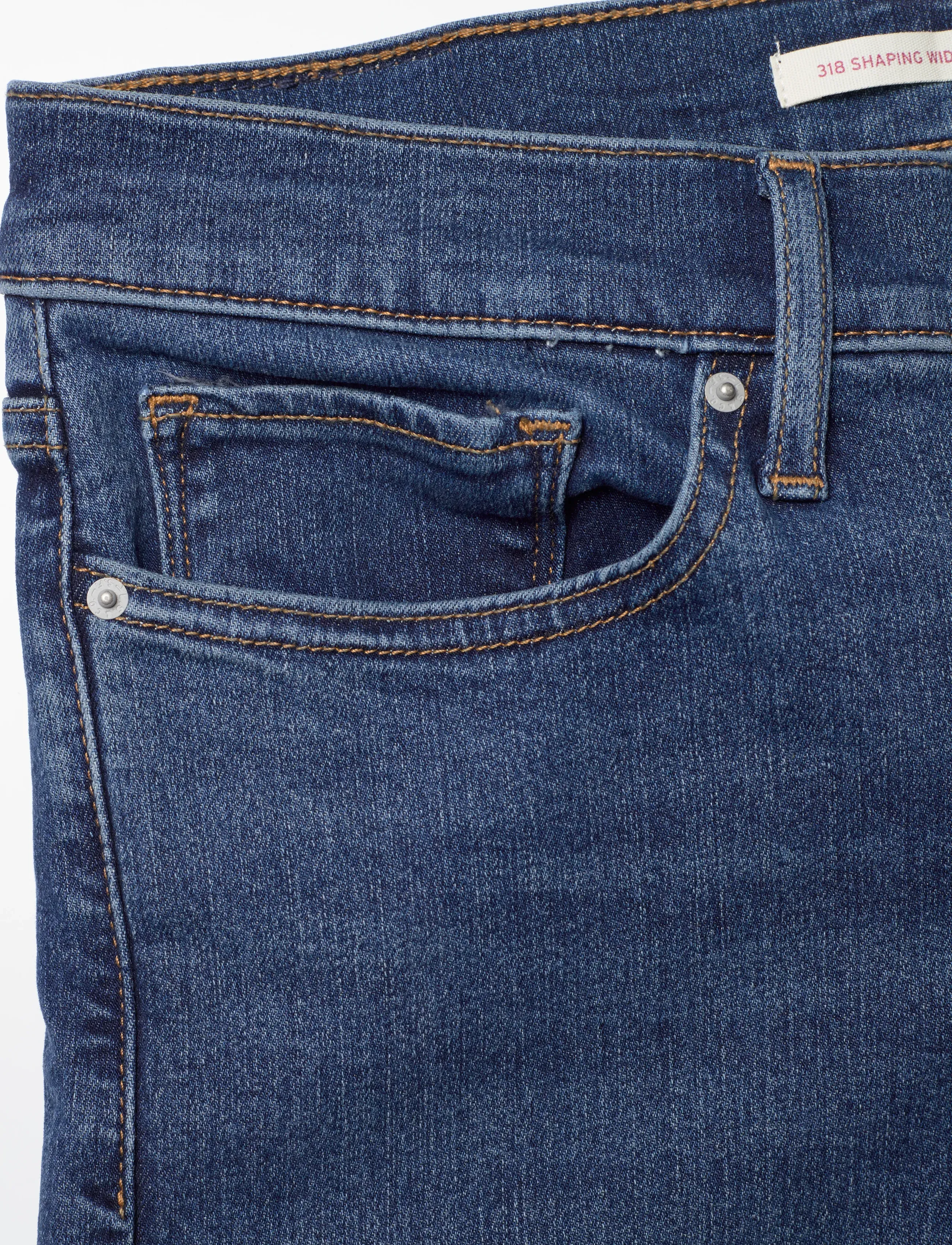 Levi's® - 318 SHAPING WIDE LEG CLEVER GI - vida jeans - dark indigo - worn in - 5