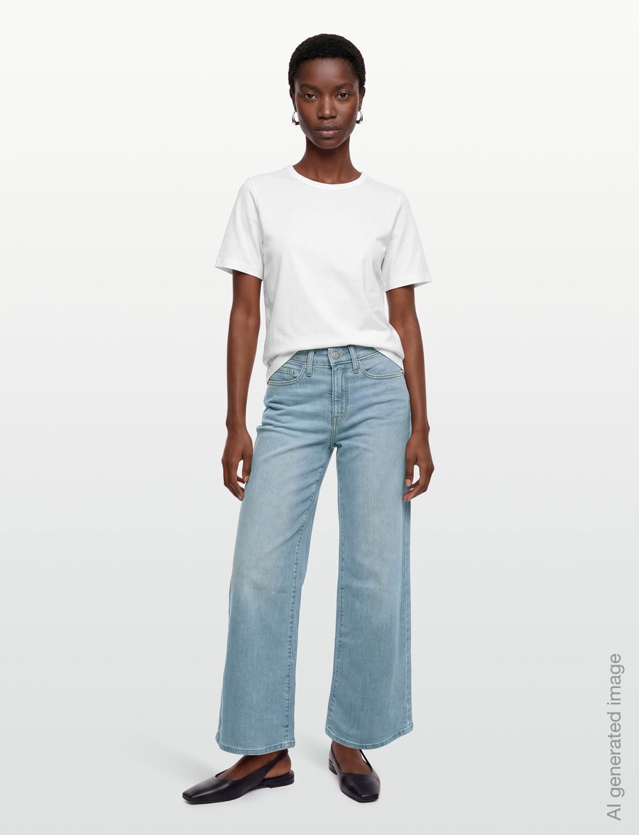 Levi's® - 318 SHAPING WIDE LEG TALL GLAS - vida jeans - light indigo - flat finis - 0