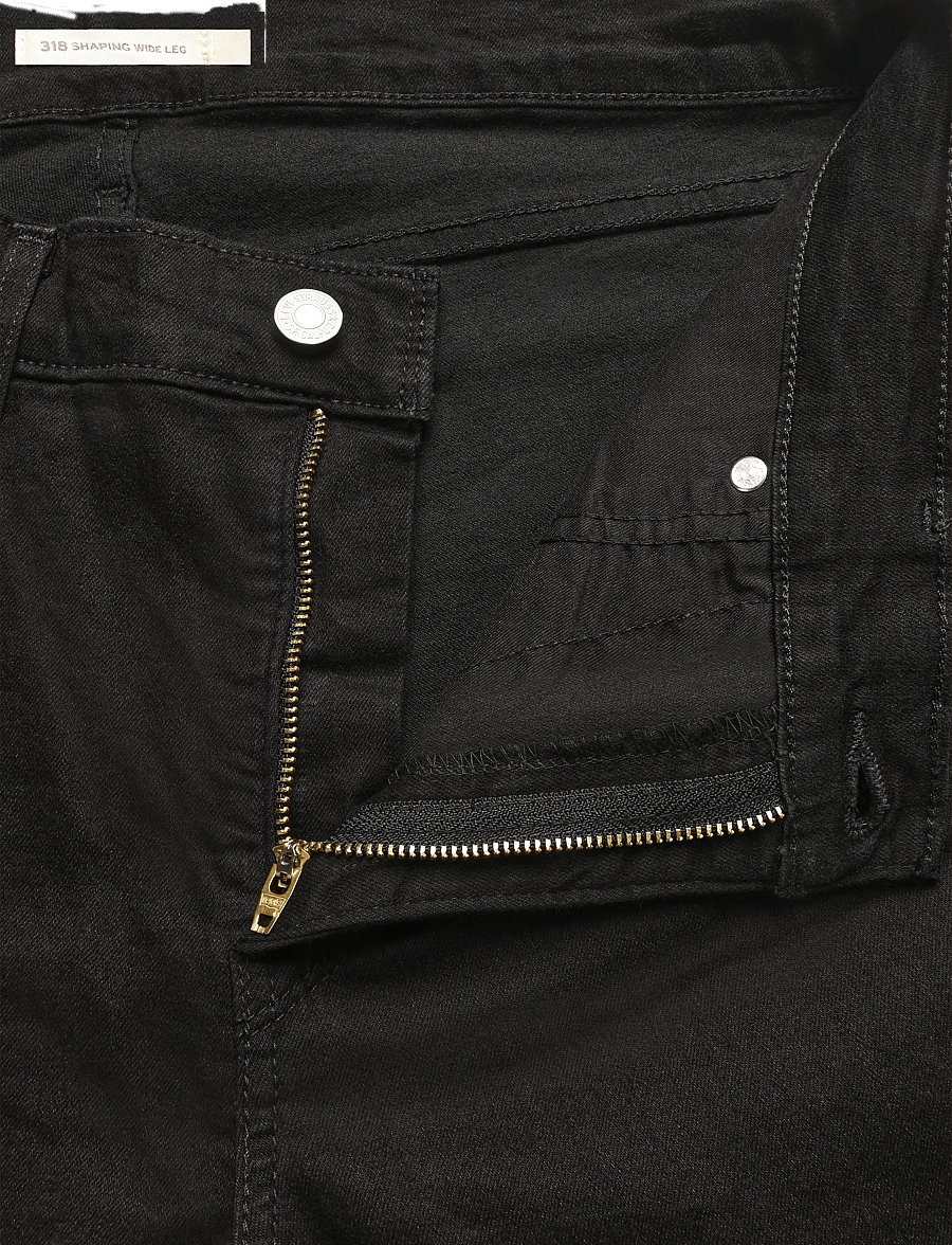 Levi's® - 318 SHAPING WIDE LEG SOFT BLAC - hosen mit weitem bein - blacks - 3
