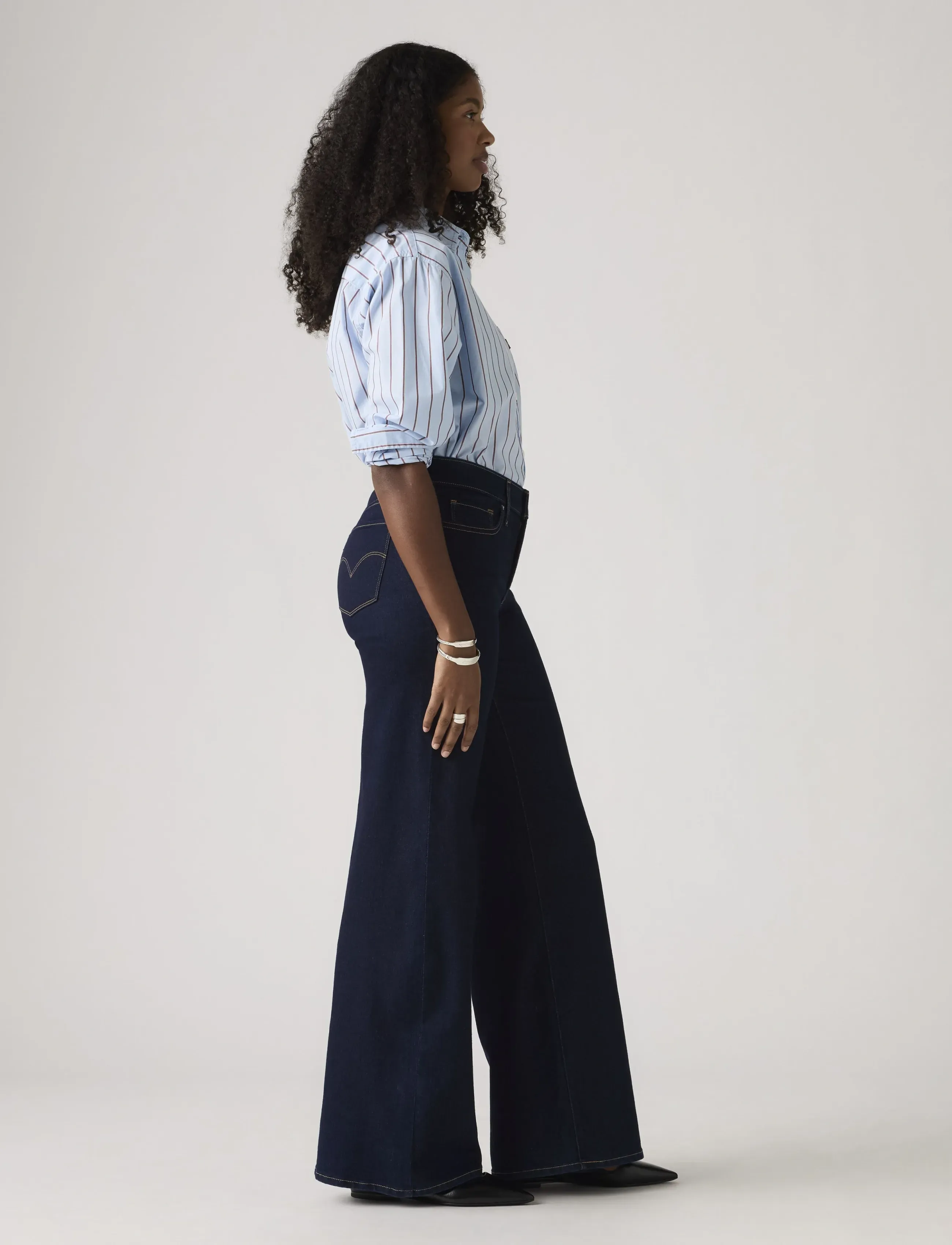 Levi's® - 318 SHAPING WIDE LEG DARKEST S - szerokie dżinsy - dark indigo - flat finish - 3