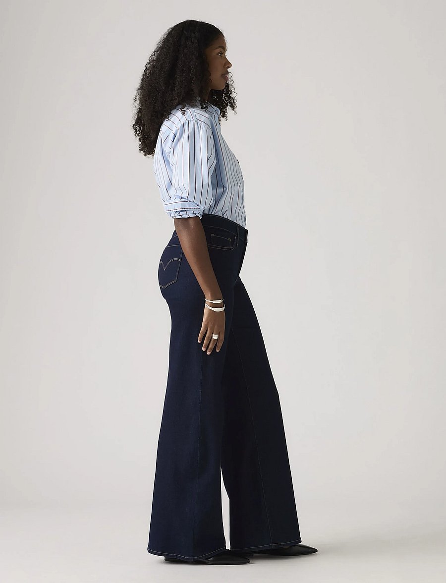 Levi's® - 318 SHAPING WIDE LEG DARKEST S - szerokie dżinsy - dark indigo - flat finish - 3