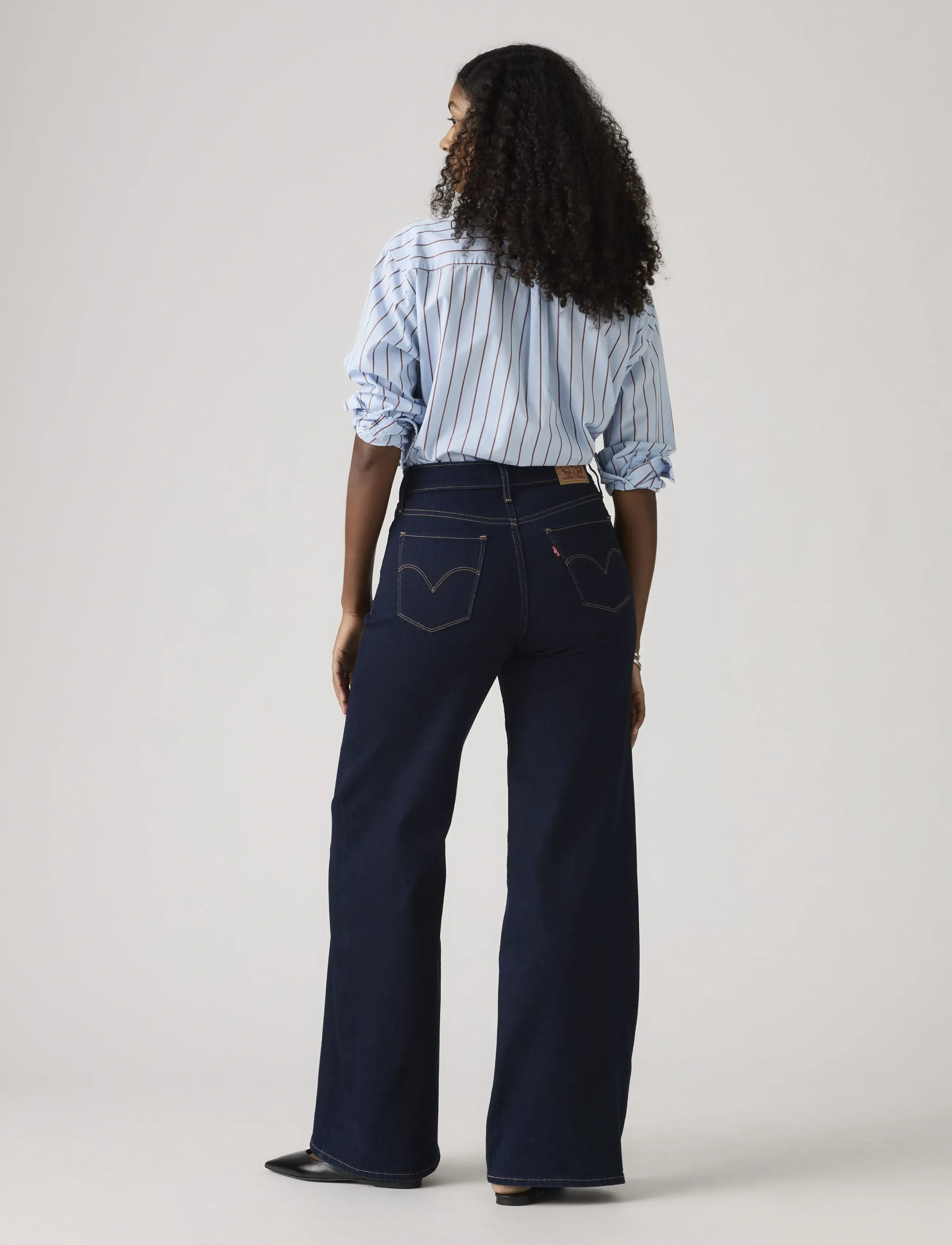 Levi's® - 318 SHAPING WIDE LEG DARKEST S - szerokie dżinsy - dark indigo - flat finish - 4