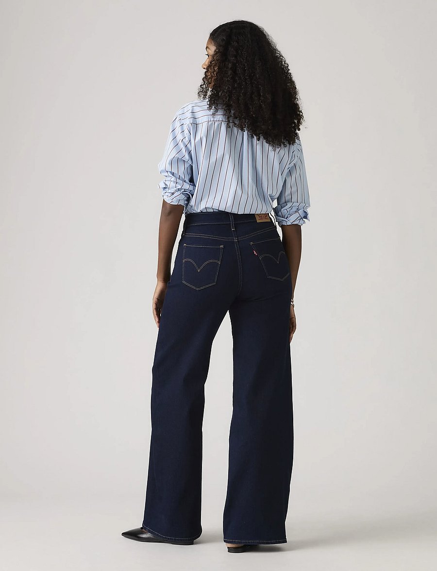 Levi's® - 318 SHAPING WIDE LEG DARKEST S - szerokie dżinsy - dark indigo - flat finish - 4