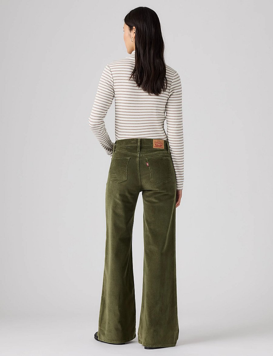 Levi's® - 318 SHAPING WIDE LEG OLIVE NIG - cordhosen - greens - 4