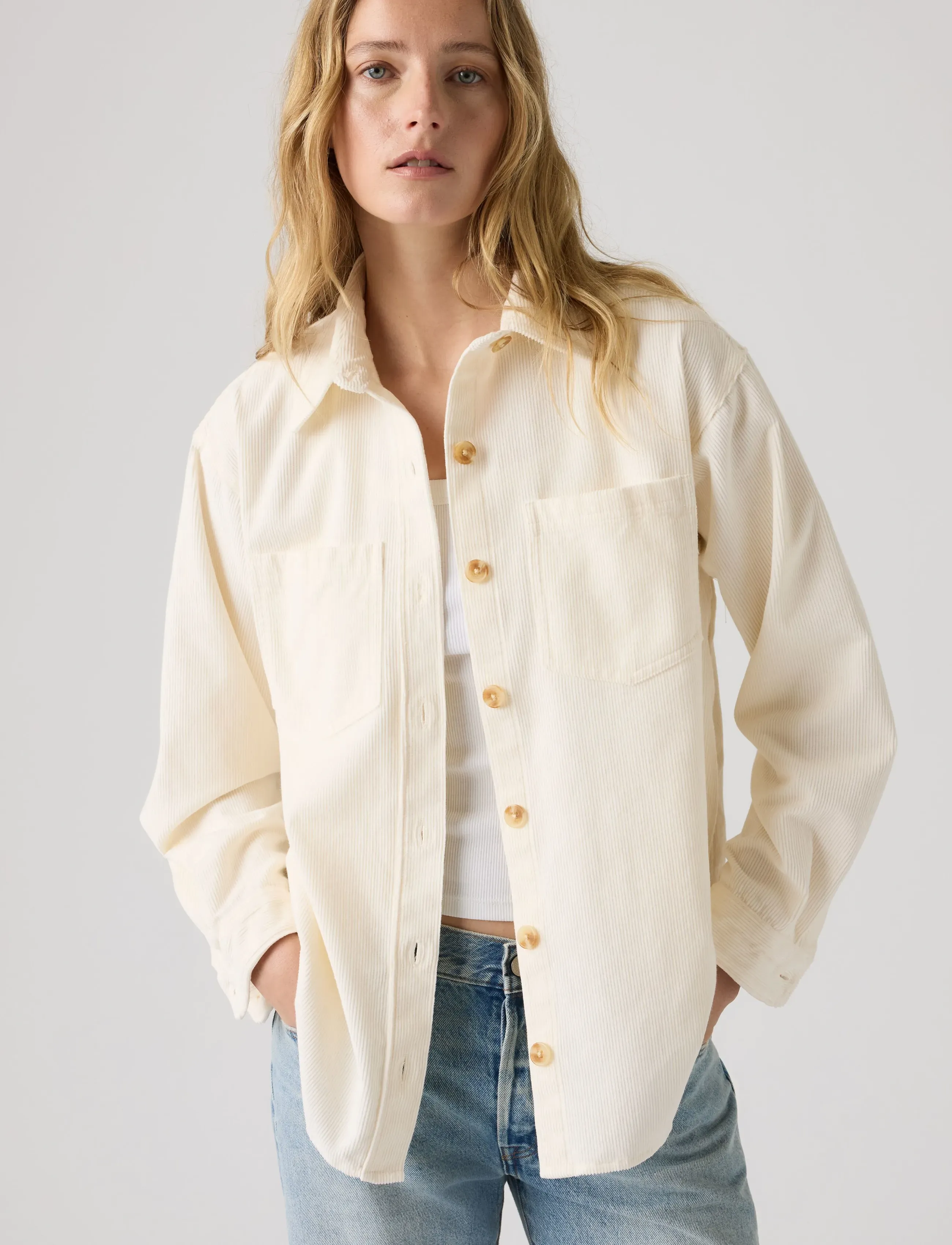 Levi's® IRIS OVERSHIRT EGRET - Jeanshemden - WHITES3 / cream