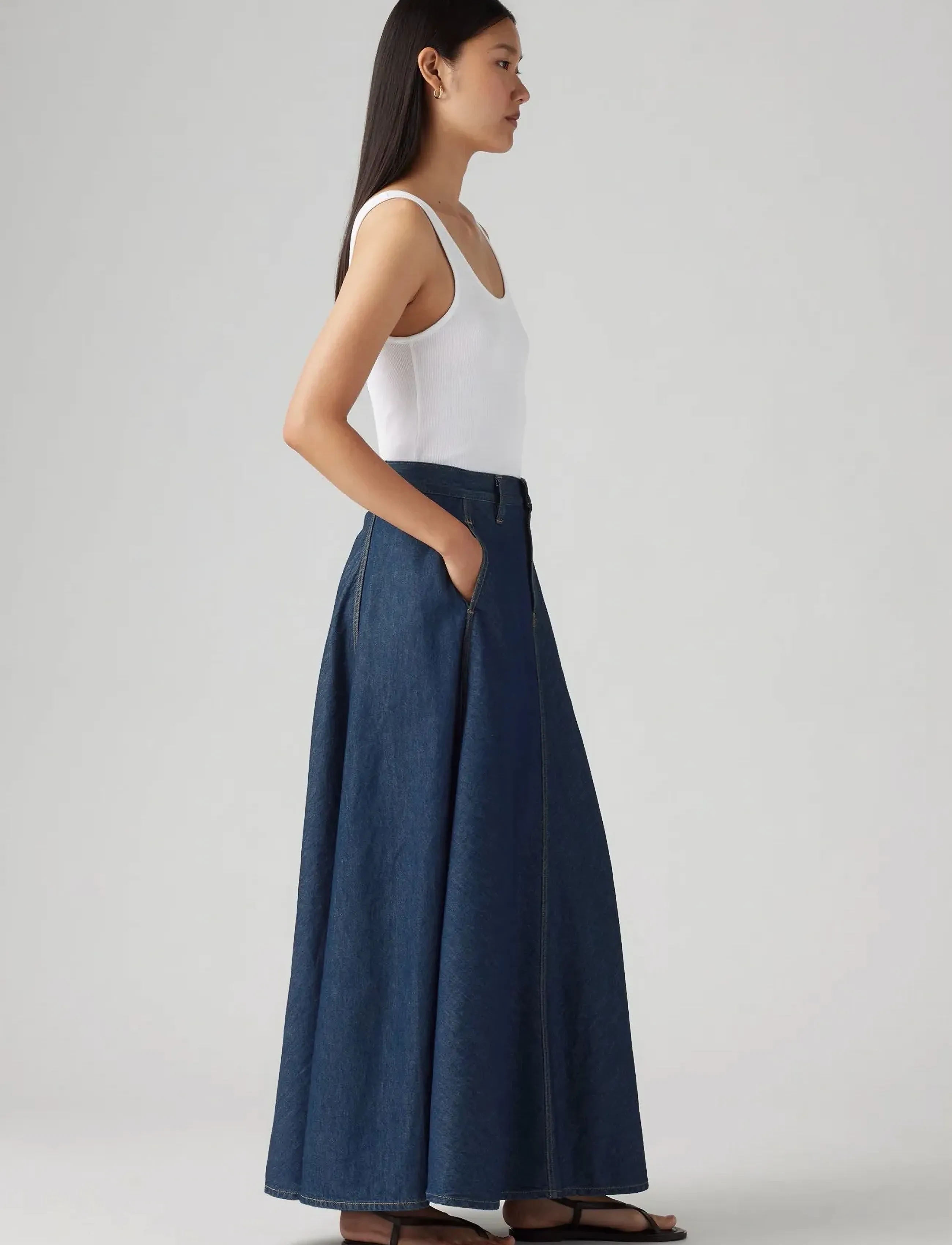 Levi's® - XL SKIRT SQUARE CIRCLE - jeansröcke - dark indigo - flat finish1 - 3