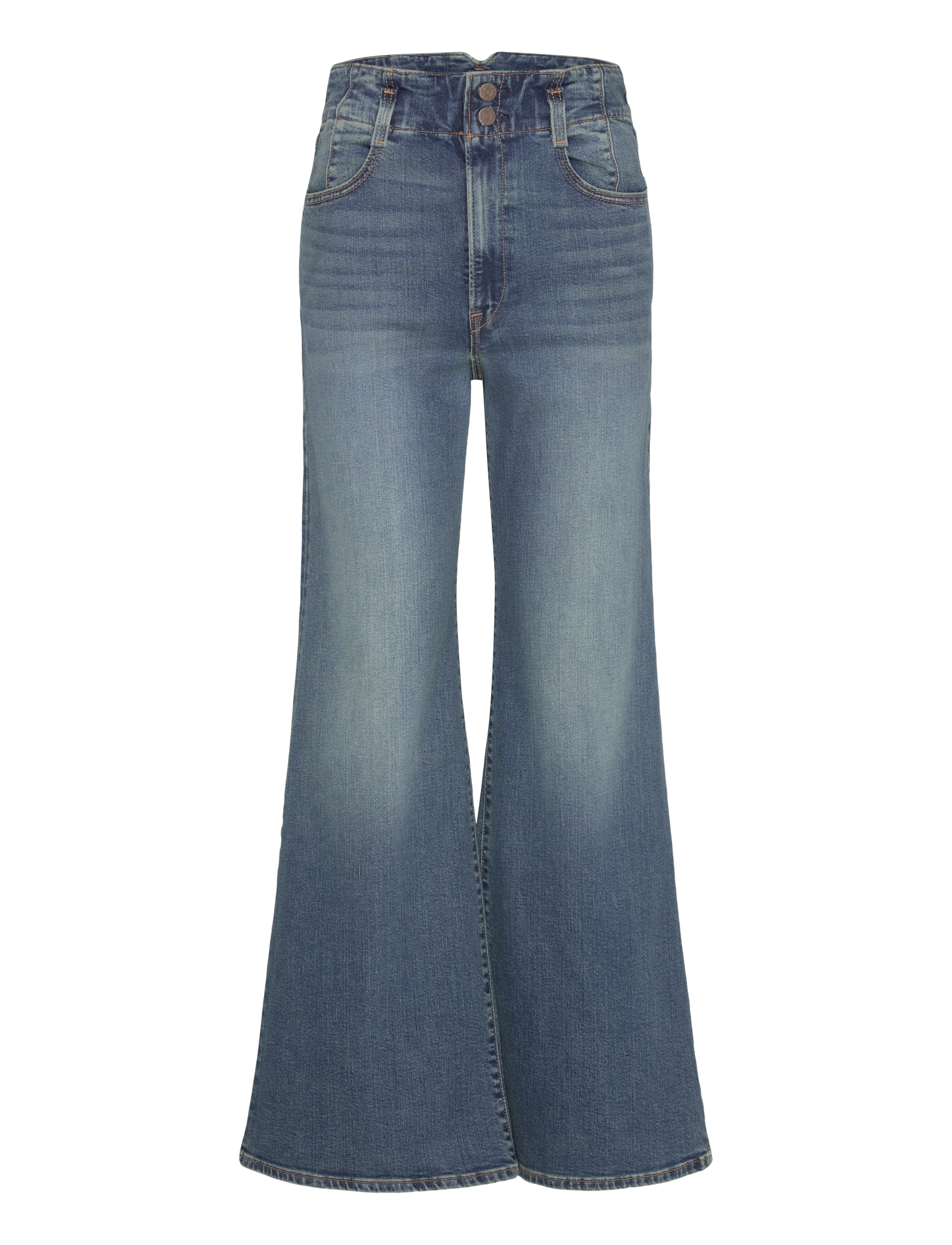 Levi's® RIBCAGE BELLS CORSET DART GAME - Transitional Layering - MED INDIGO - WORN IN / blue