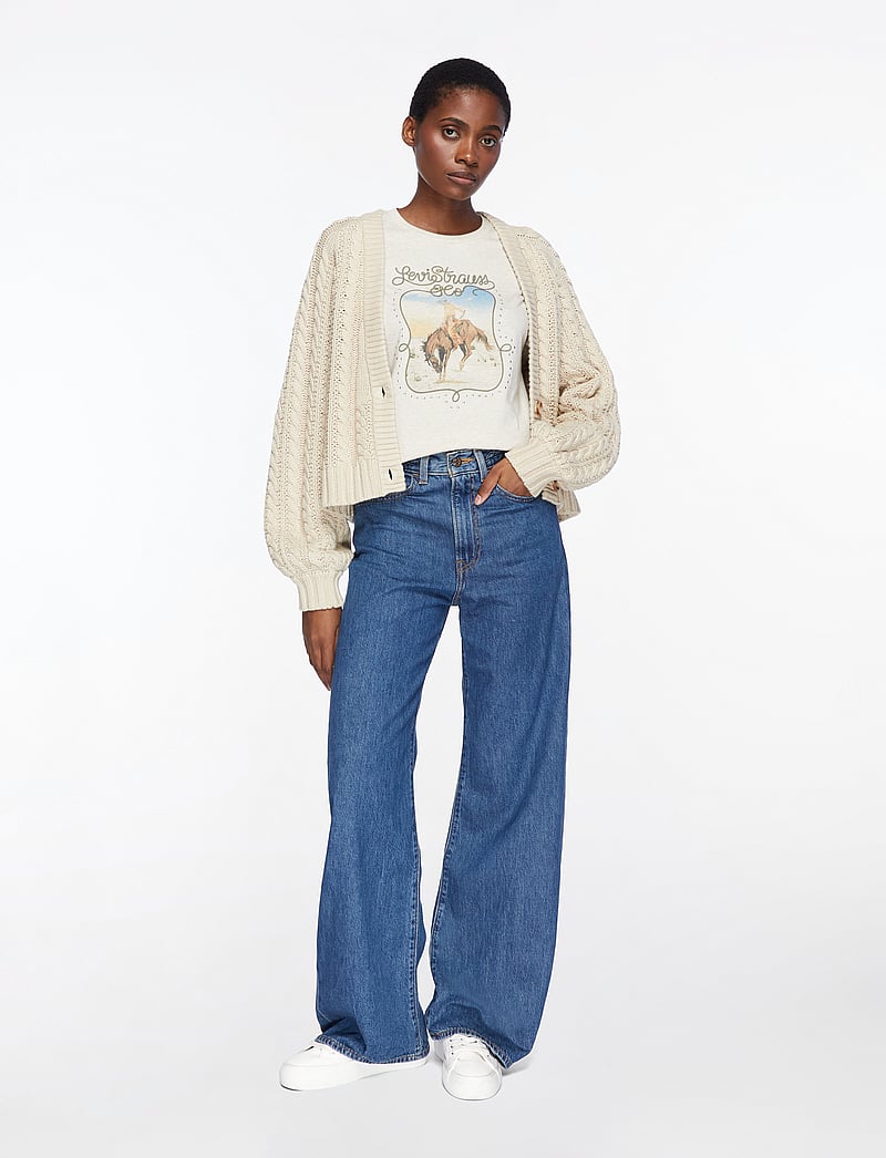 Levi's® - RIBCAGE WL BRAIDED BIG YIKES - brede jeans - dark indigo - worn in - 3