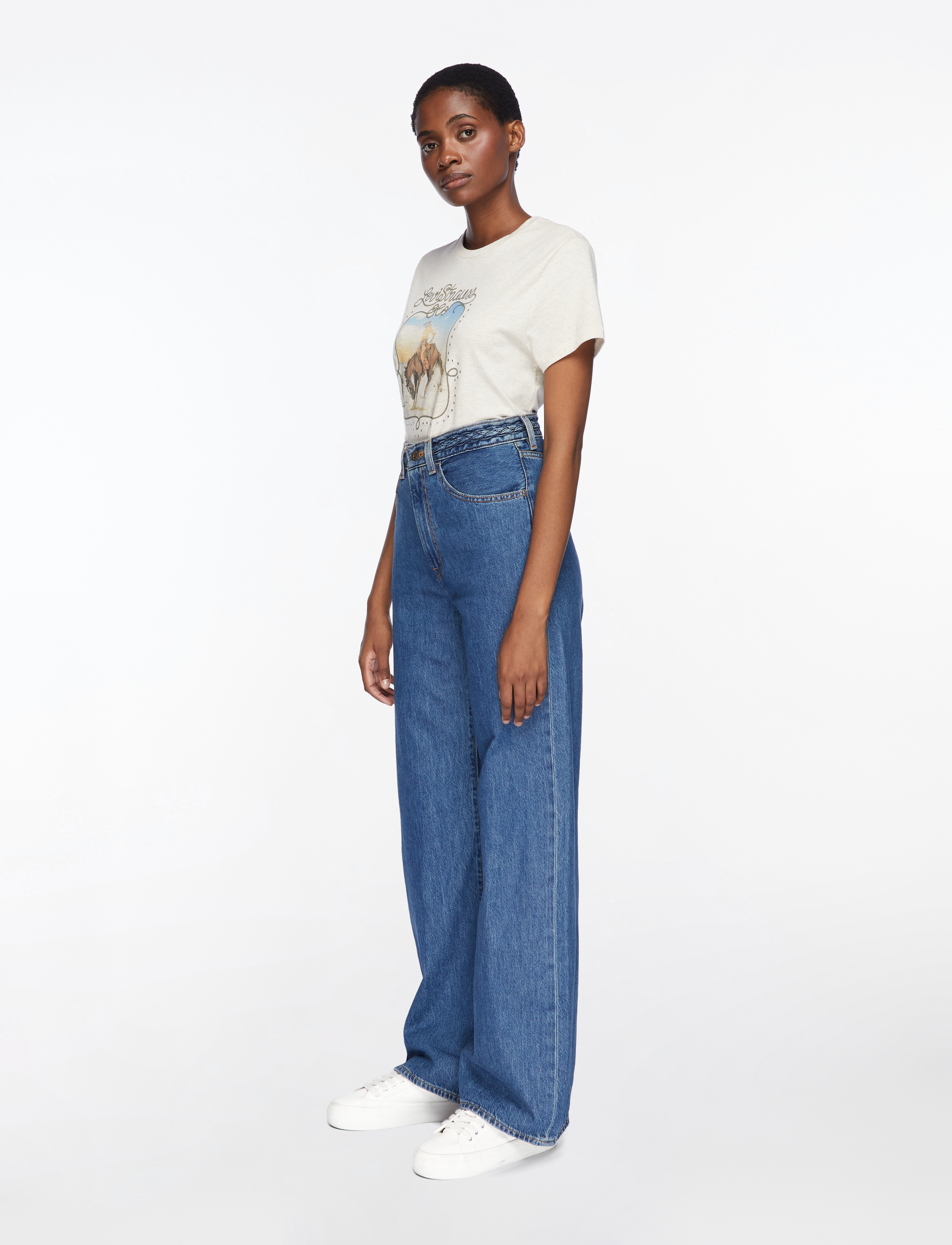 Levi's® - RIBCAGE WL BRAIDED BIG YIKES - víðar gallabuxur - dark indigo - worn in - 4