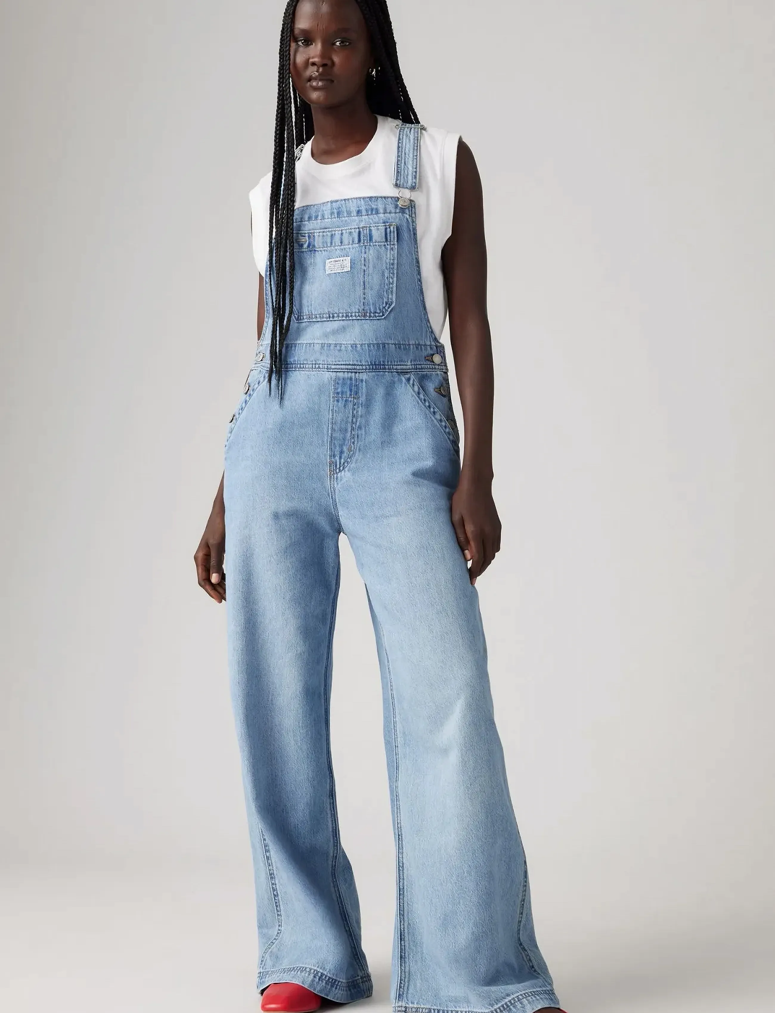 Levi's Xl Overall Invested Indigo Ove, Kvinder, Vide Ben Overalls, Blå, Str: M