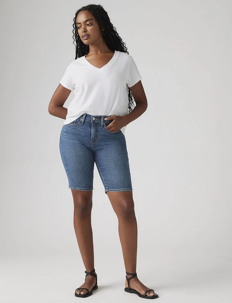 Levi's® - SHAPING BERMUDA CLEVER GIRL SH - lühikesed teksapüksid - dark indigo - worn in - 0
