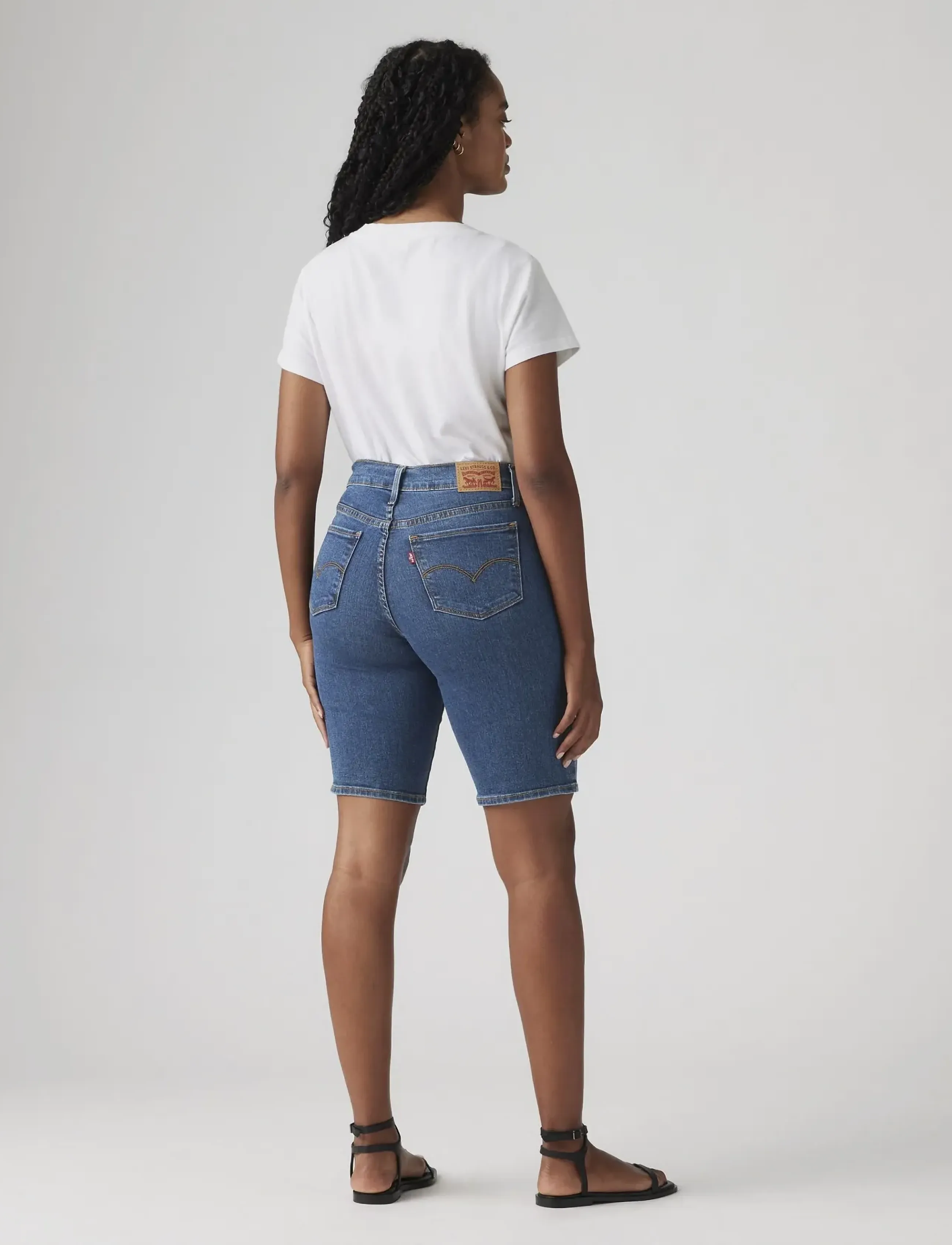 Levi's® - SHAPING BERMUDA CLEVER GIRL SH - jorty - dark indigo - worn in - 4