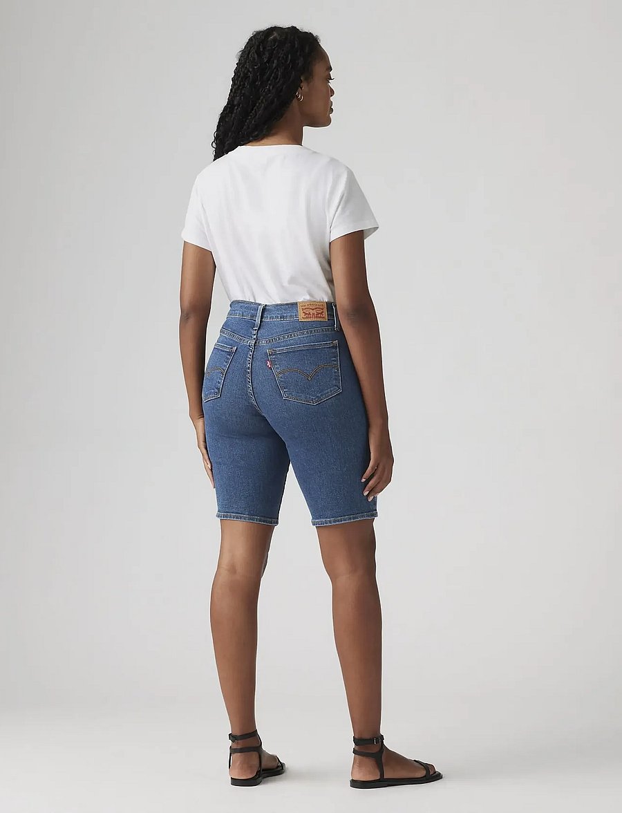 Levi's® - SHAPING BERMUDA CLEVER GIRL SH - lühikesed teksapüksid - dark indigo - worn in - 4