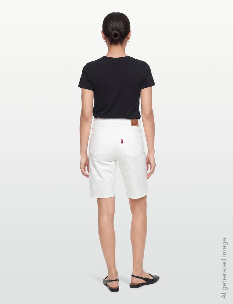 Levi's® - SHAPING BERMUDA CHALK WHITE - lühikesed teksapüksid - neutrals - 4