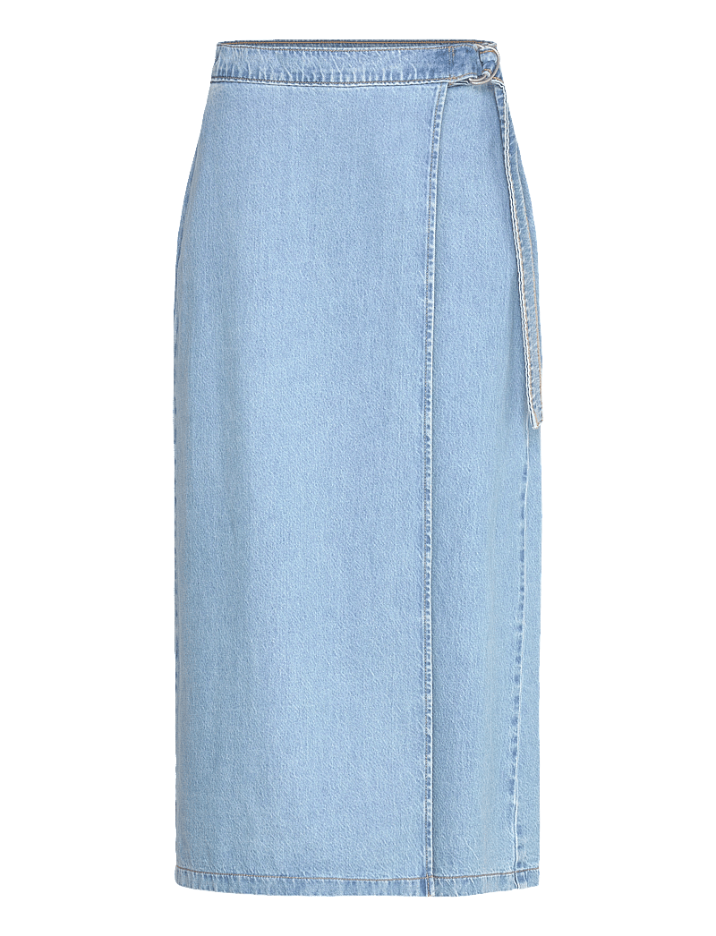 Levi's® - COLUMN WRAP SKIRT WRAPPED IN B - midi-röcke - light indigo - worn in - 1