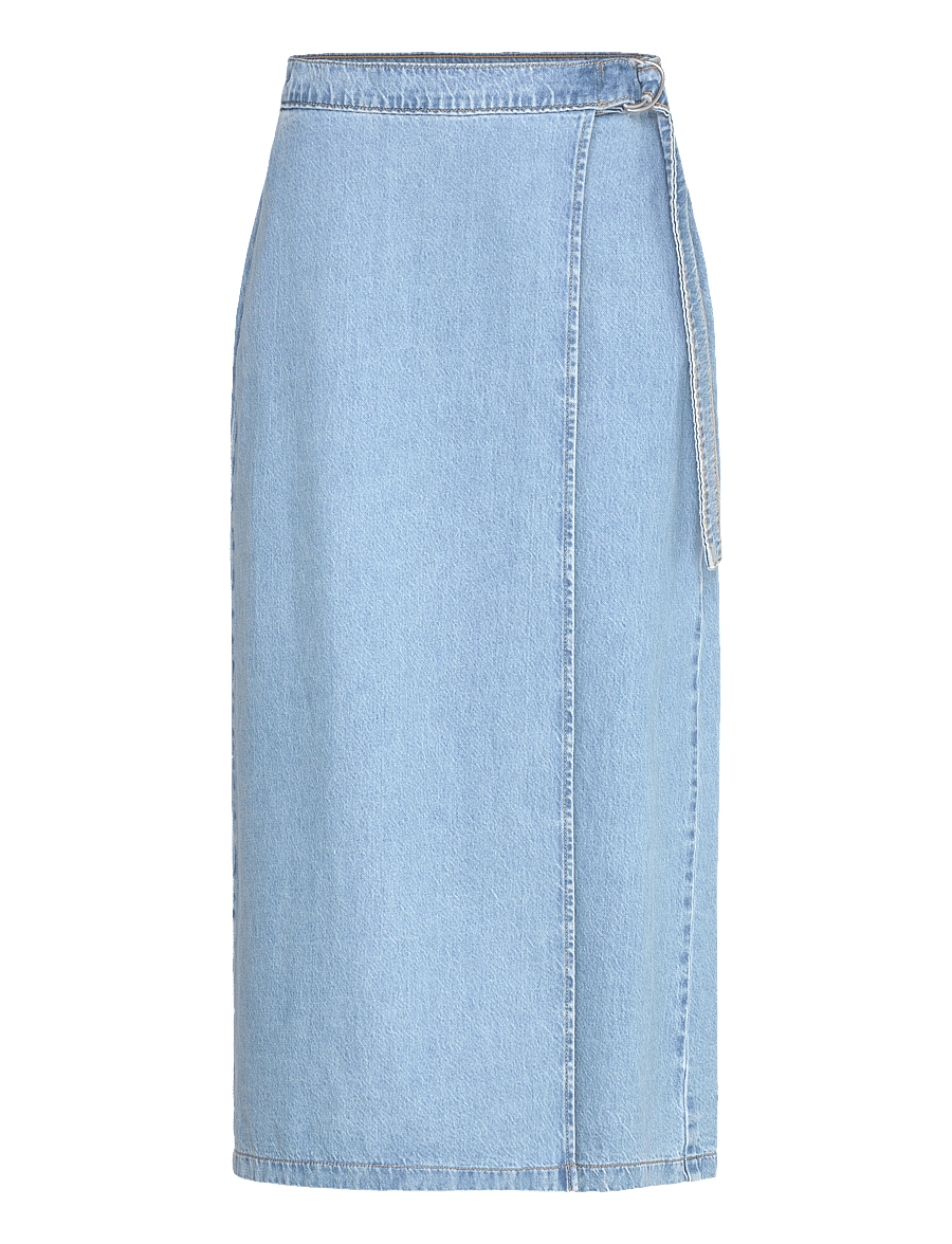 Levi's® - COLUMN WRAP SKIRT WRAPPED IN B - jupes midi - light indigo - worn in - 1