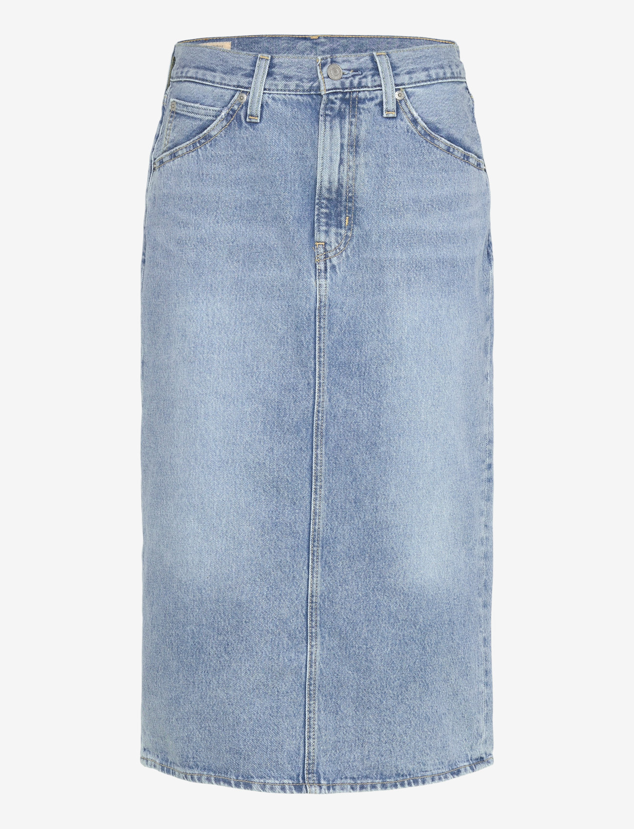 Levi's® - HR BACK SLIT SKIRT RIVETING CL - jeansröcke - light indigo - worn in - 1