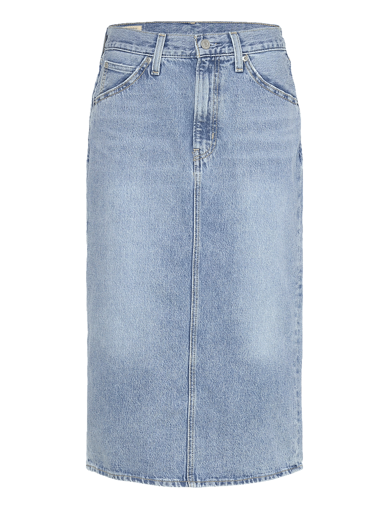Levi's® - HR BACK SLIT SKIRT RIVETING CL - jeansröcke - light indigo - worn in - 1