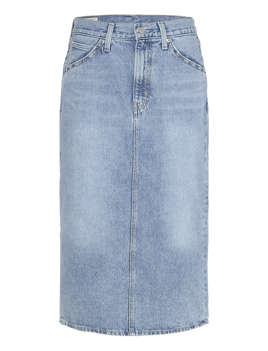 Levi's® - HR BACK SLIT SKIRT RIVETING CL - teksaseelikud - light indigo - worn in - 1