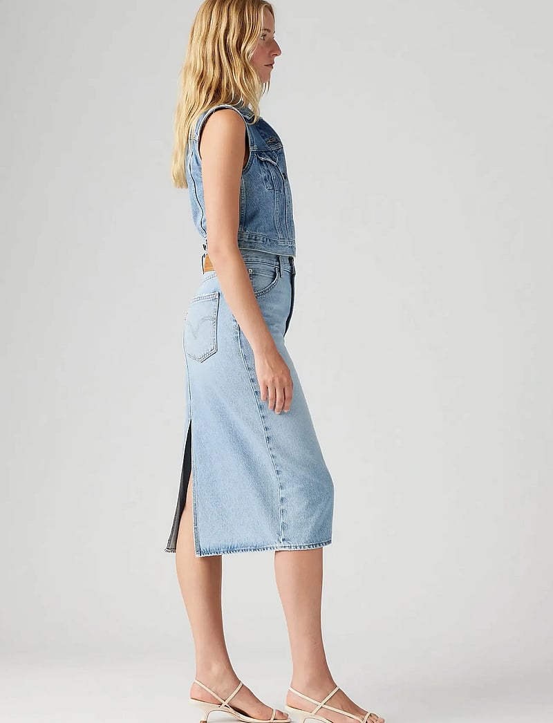 Levi's® - HR BACK SLIT SKIRT RIVETING CL - jeansröcke - light indigo - worn in - 3