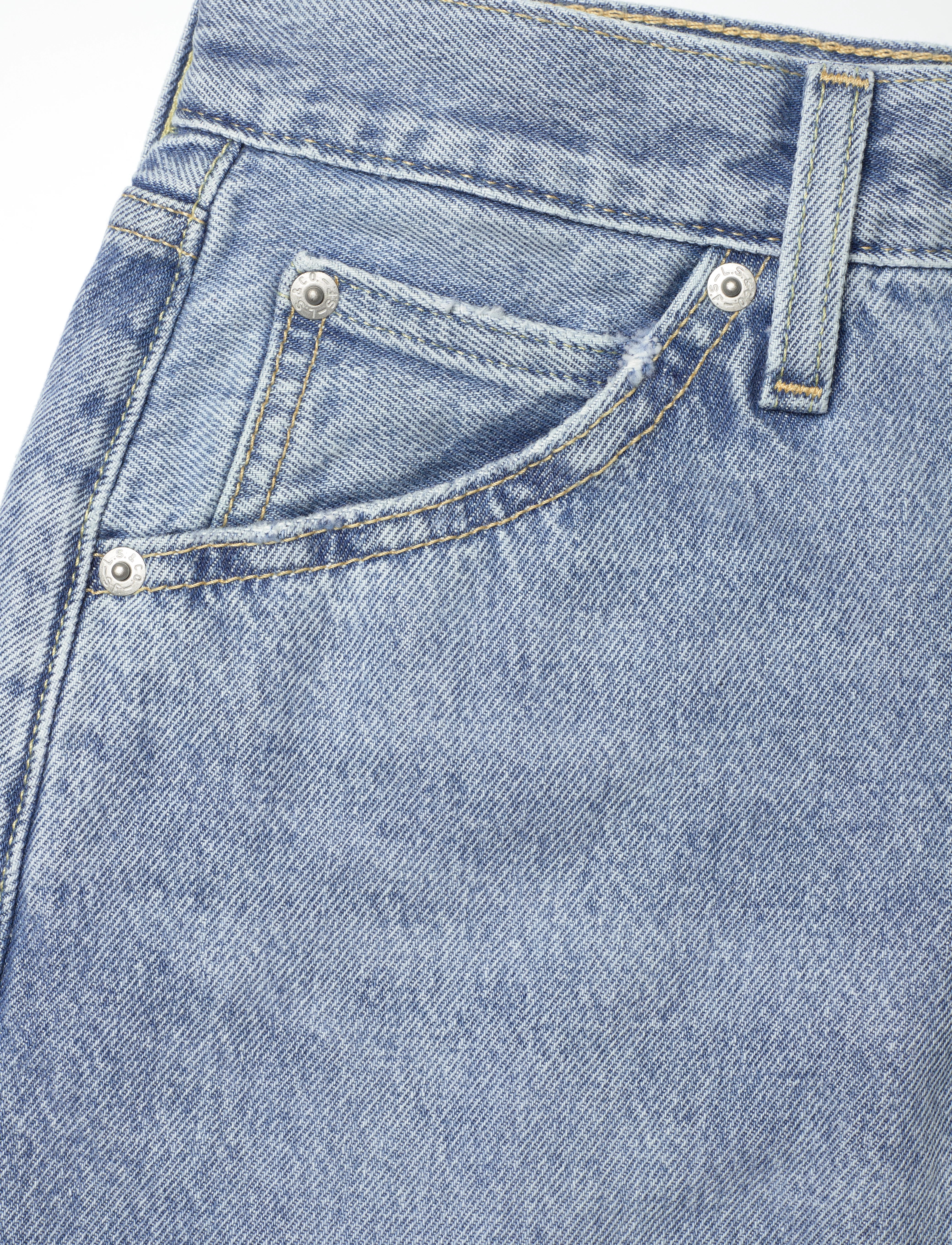 Levi's® - HR BACK SLIT SKIRT RIVETING CL - denimnederdele - light indigo - worn in - 5