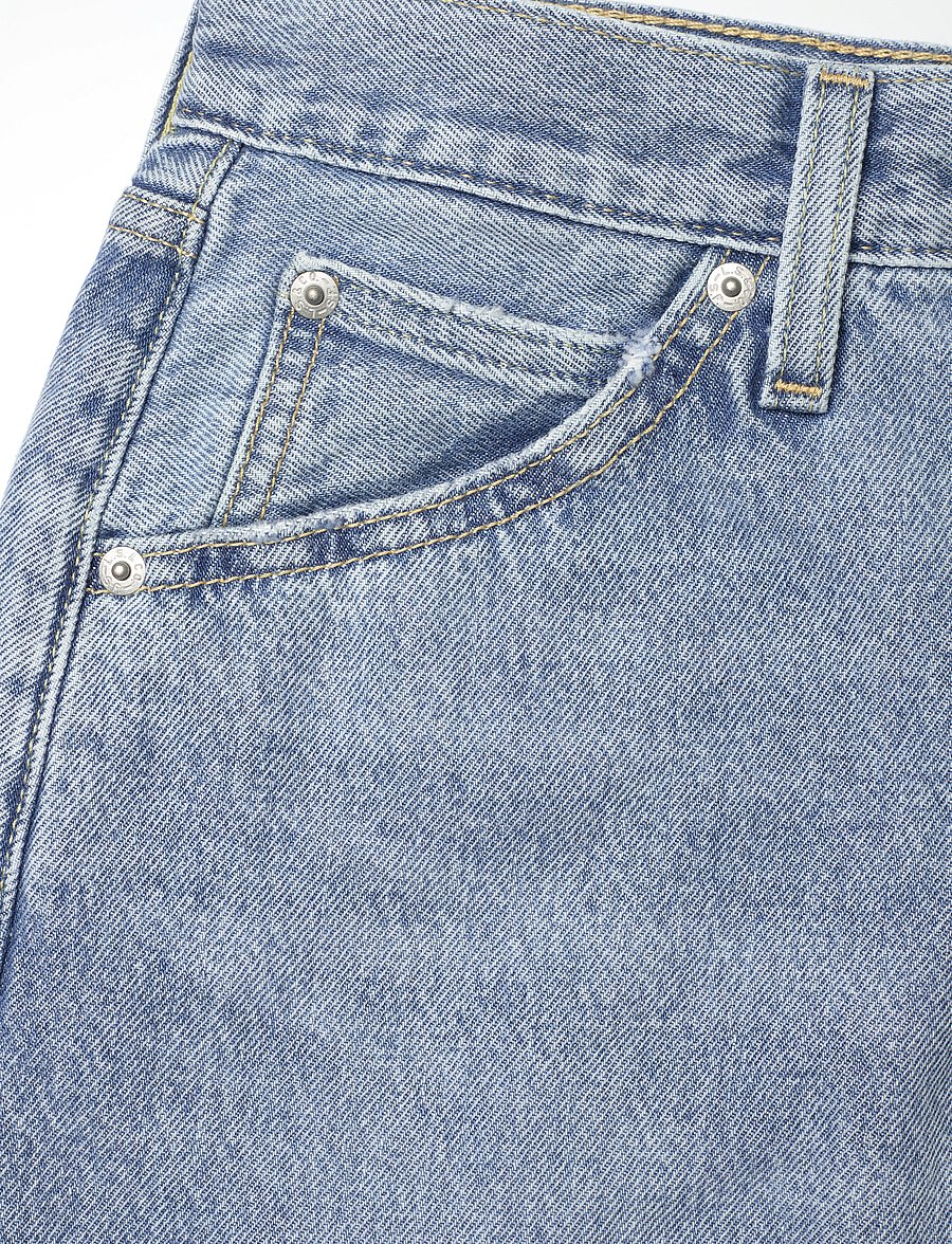Levi's® - HR BACK SLIT SKIRT RIVETING CL - teksaseelikud - light indigo - worn in - 5