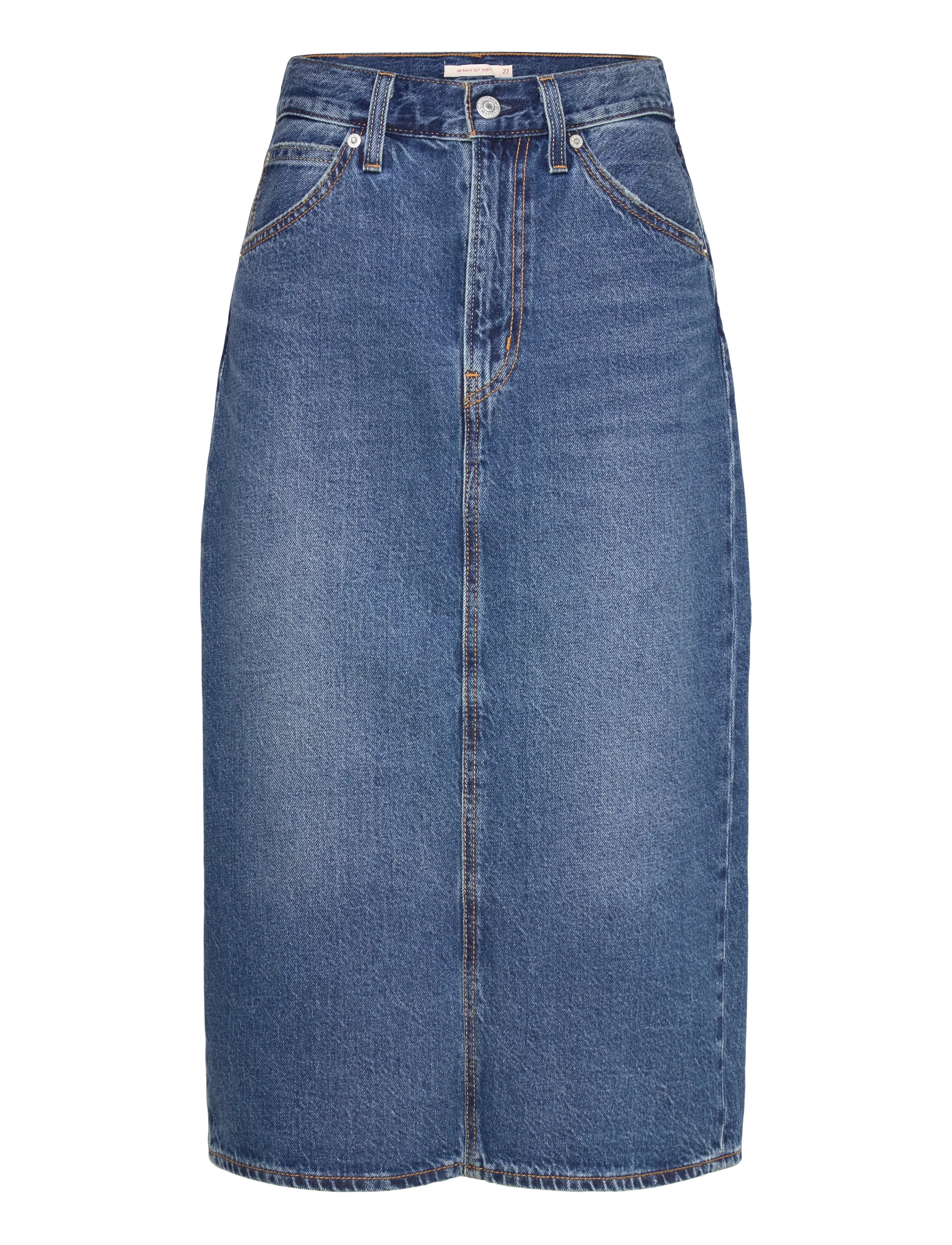 Levi's® HR BACK SLIT SKIRT REVIEW TIME - Seelikud - MED INDIGO - WORN IN / blue