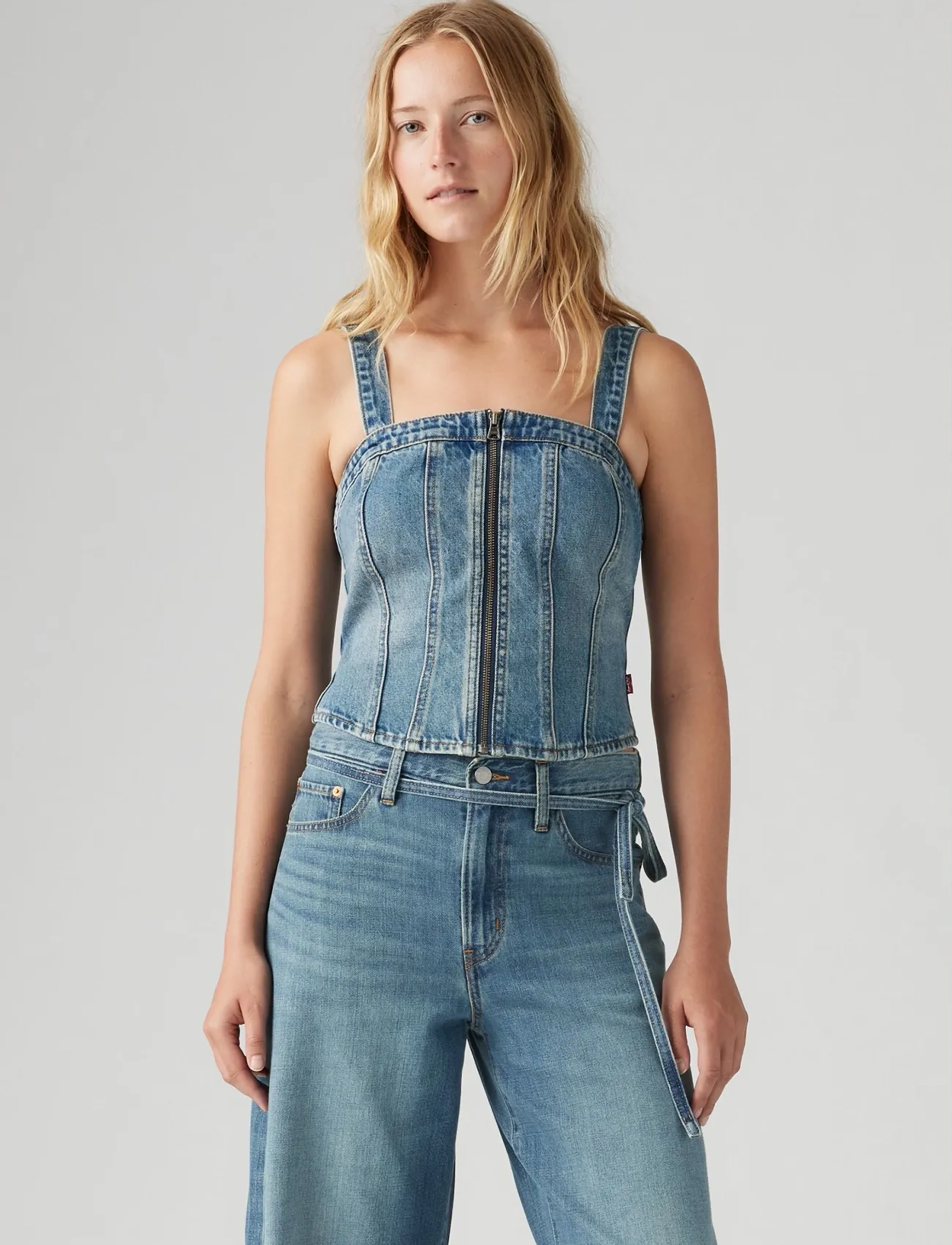 Levi's® - SCULPTED BUSTIER VERIFIED VINT - med indigo - worn in - 4