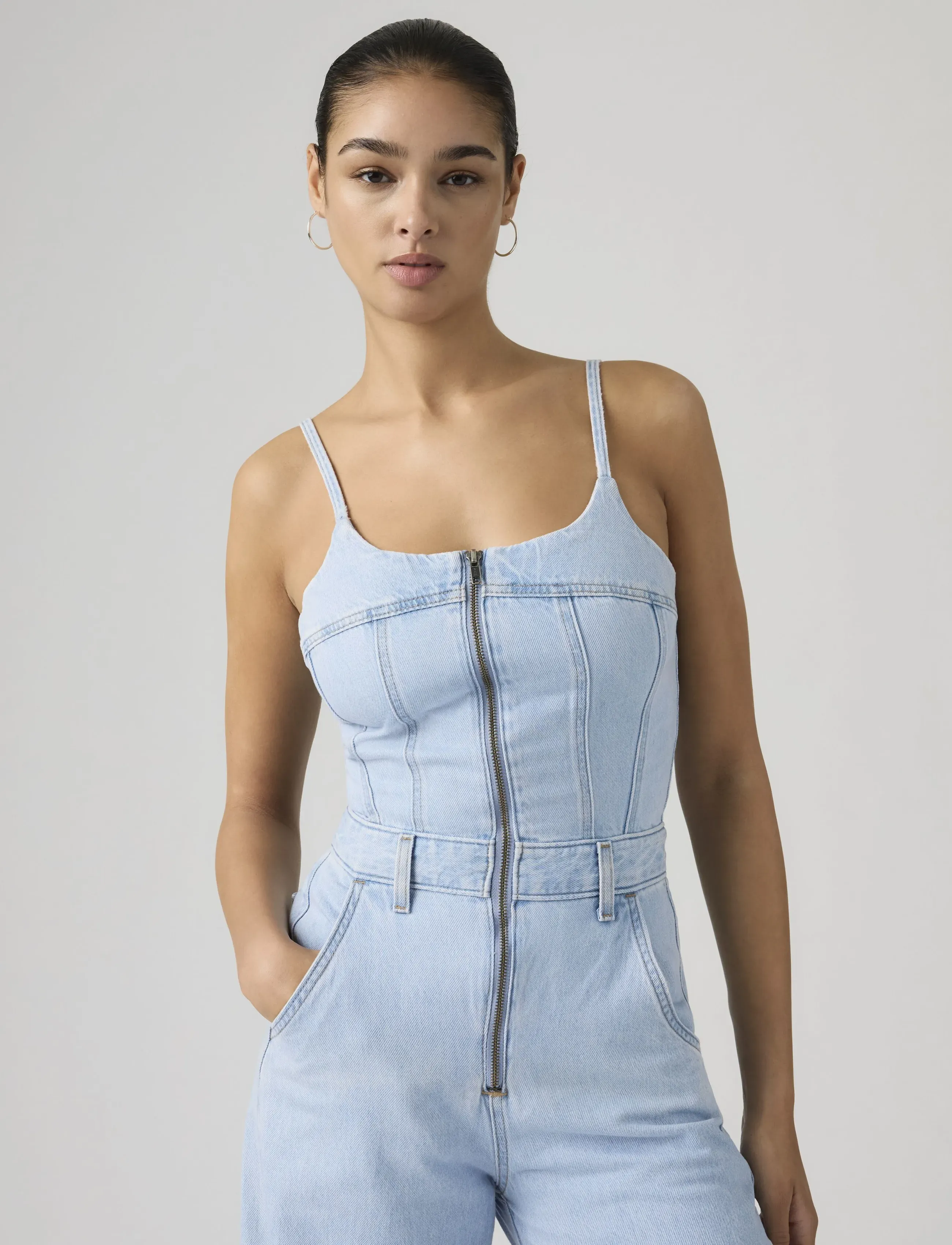 Levi's® - BUSTIER JUMPSUIT ALWAYS GOING - jumpsuits - light indigo - flat finis - 5