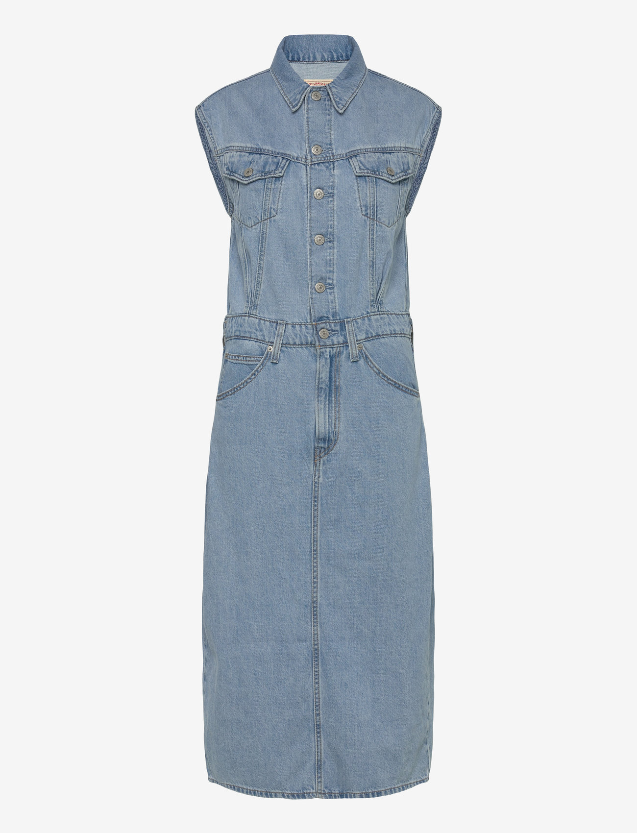 Levi's® - ICONIC SLEEVELESS DRESS WRAPPE - light indigo - worn in - 1