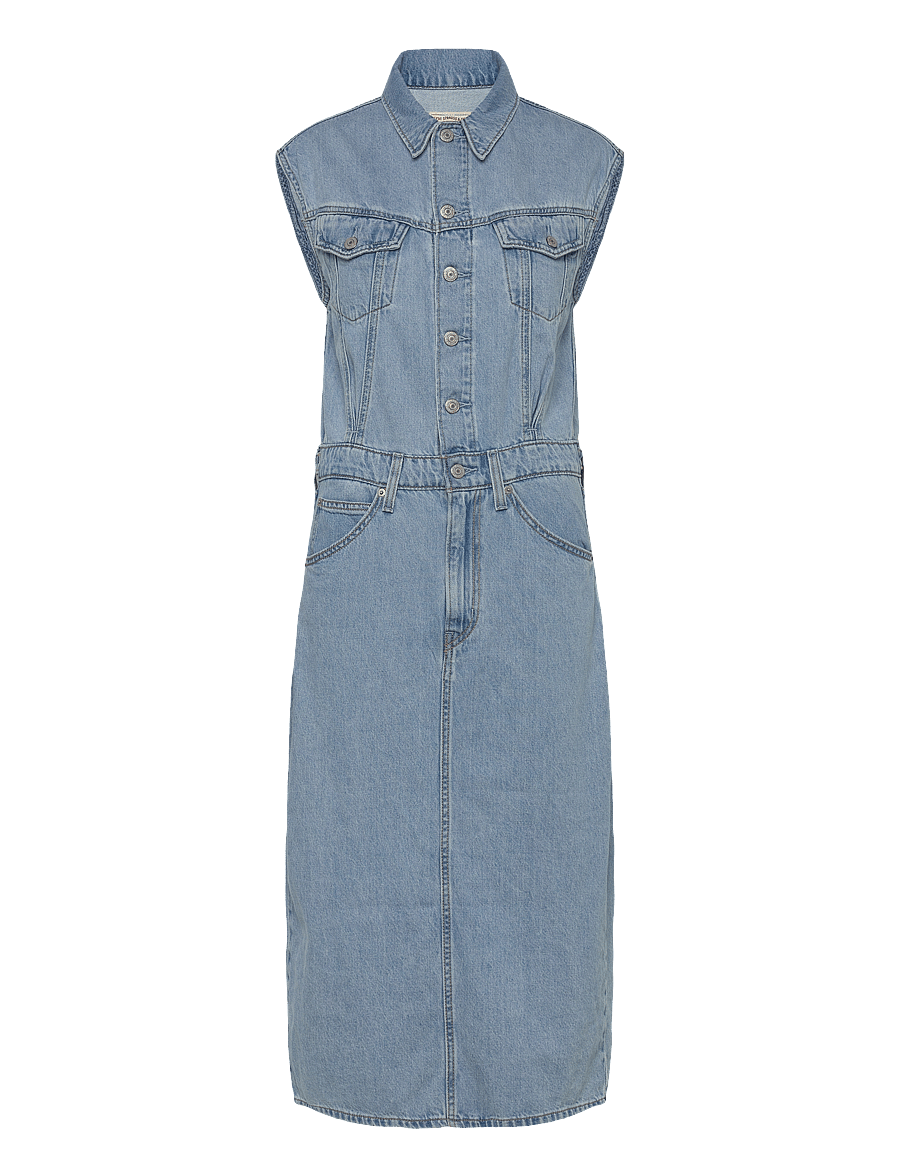 Levi's® - ICONIC SLEEVELESS DRESS WRAPPE - light indigo - worn in - 1