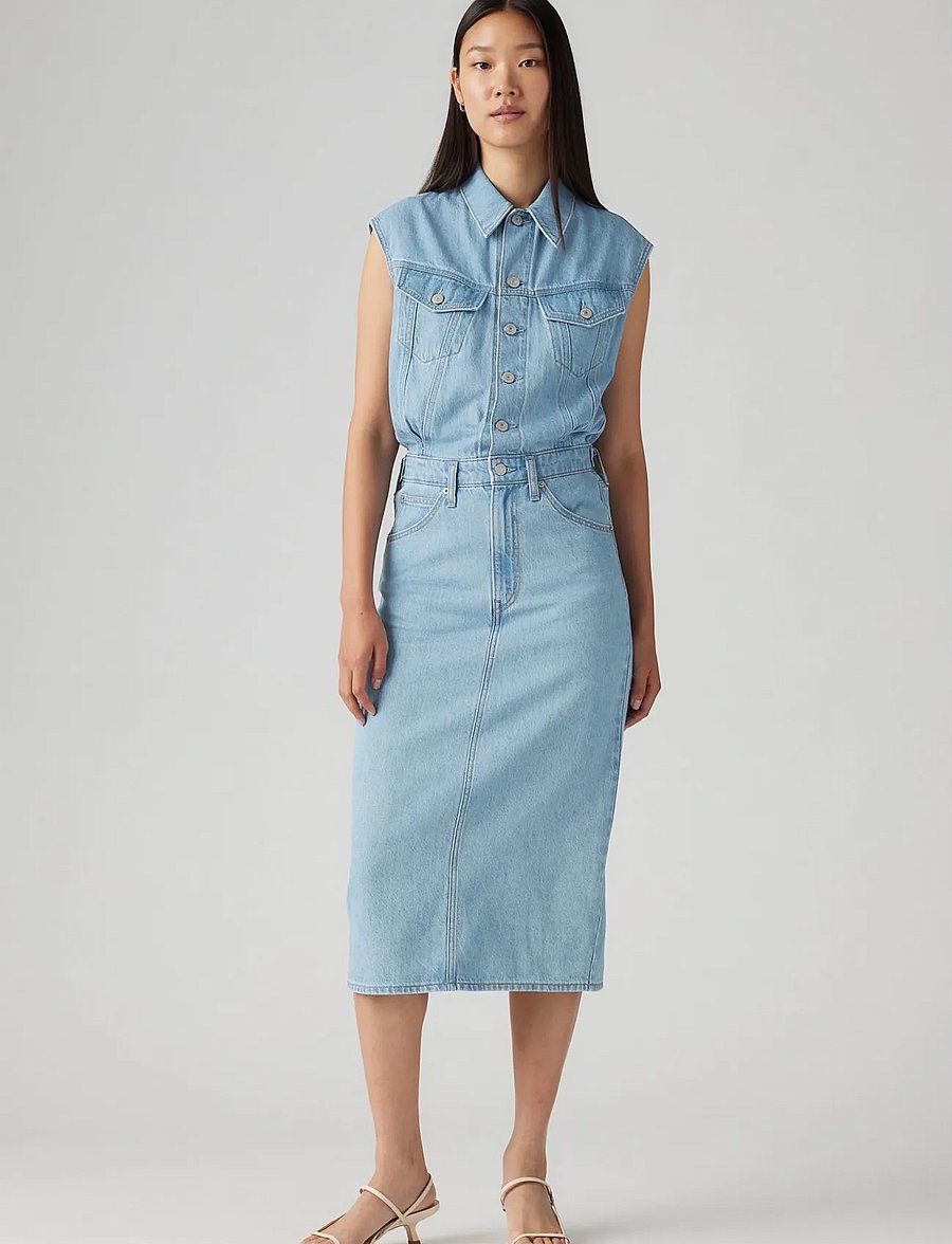 Levi's® - ICONIC SLEEVELESS DRESS WRAPPE - light indigo - worn in - 3