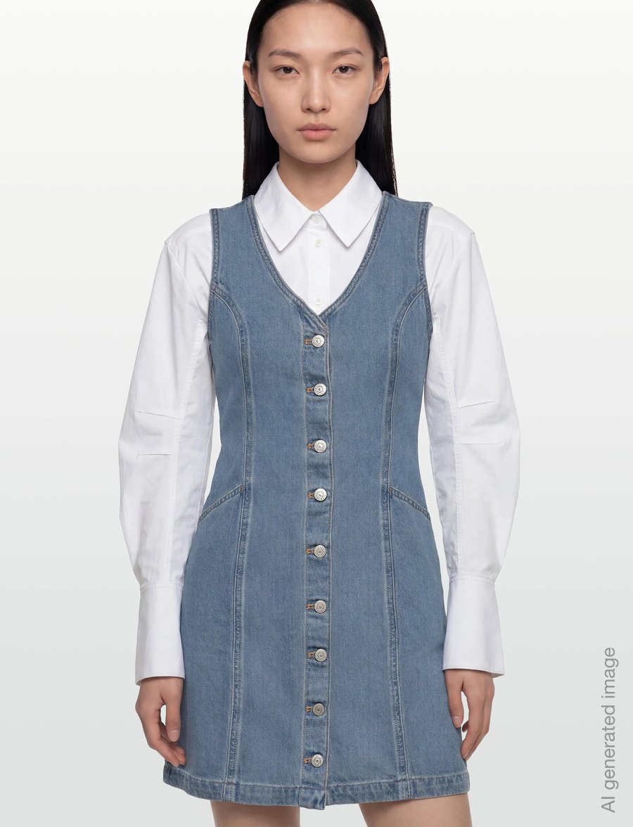 Levi's® - VIANNA VEST DRESS SPECIAL SHOW - denimkjoler - med indigo - worn in2 - 3