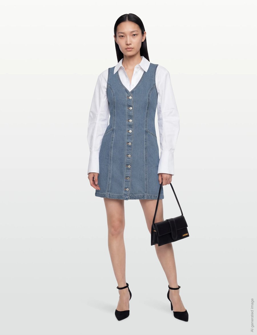 Levi's® - VIANNA VEST DRESS SPECIAL SHOW - robes en jeans - med indigo - worn in - 0