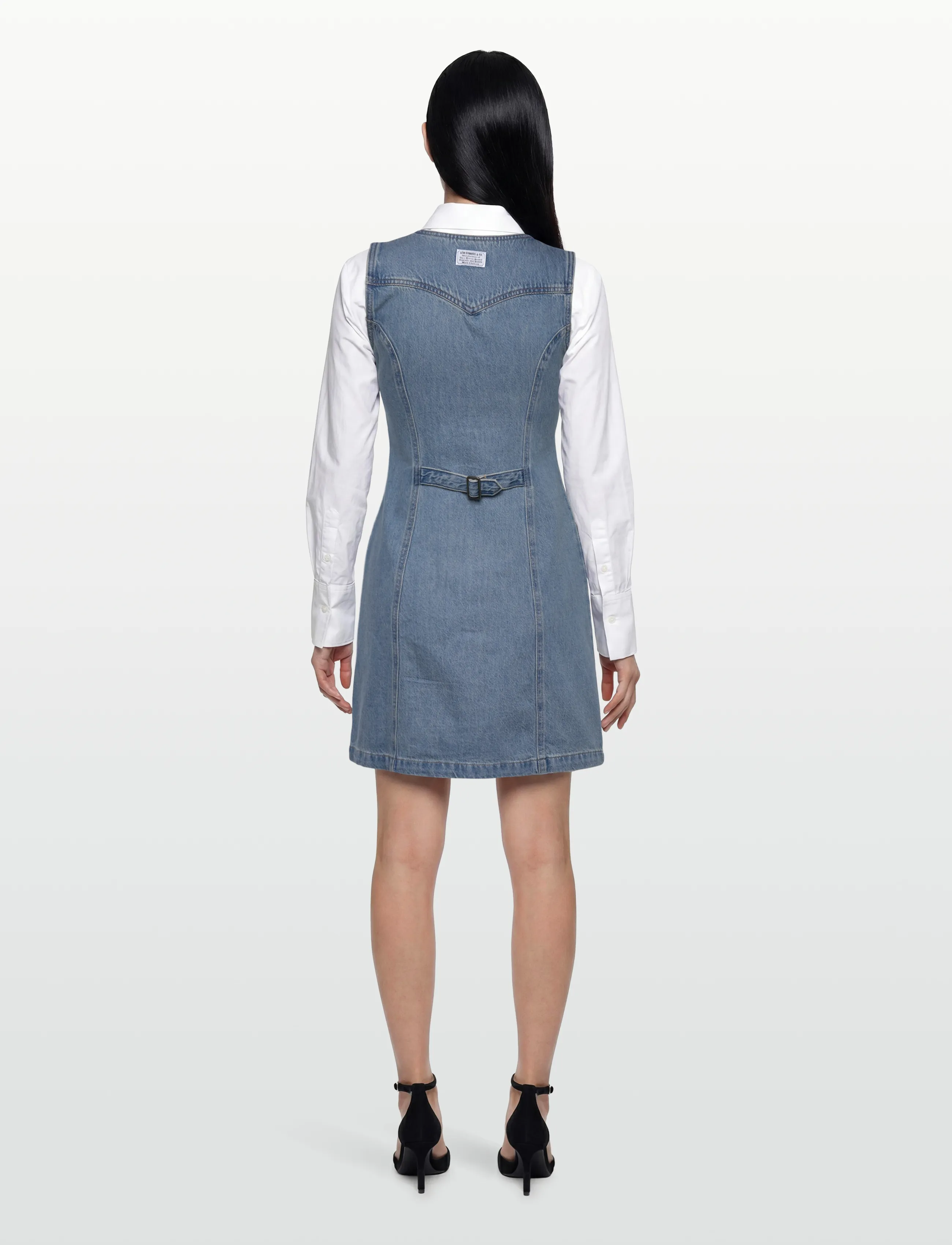 Levi's® - VIANNA VEST DRESS SPECIAL SHOW - robes en jeans - med indigo - worn in - 4