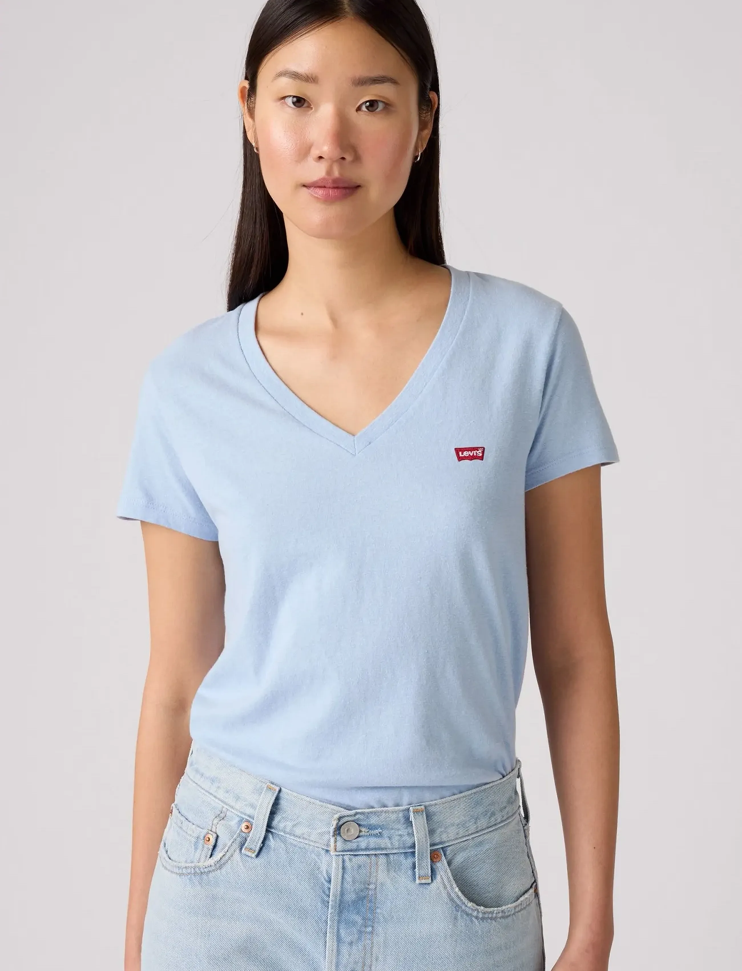 Levi's® - PERFECT SLUB VNECK CHAMBRAY BL - blues - 1