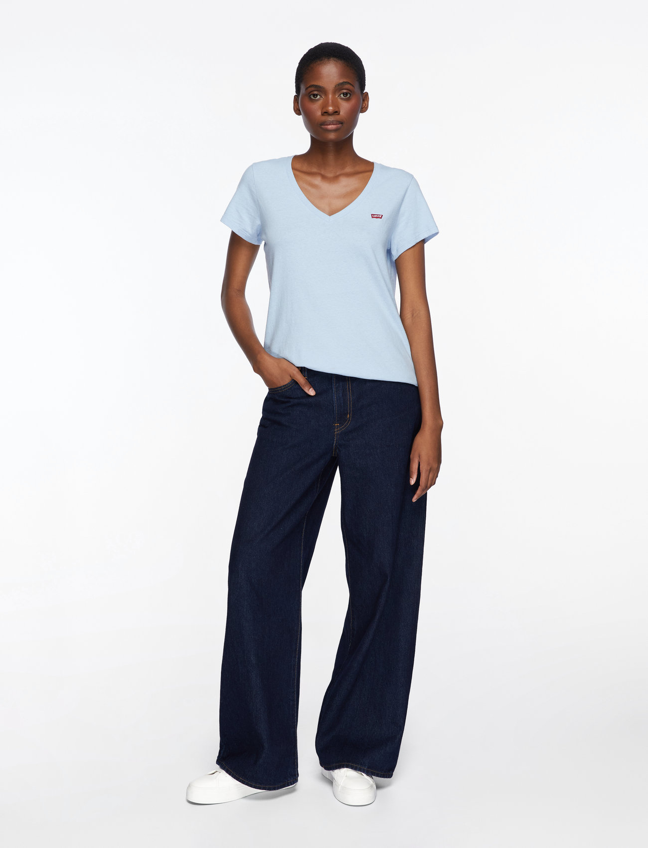 Levi's® - PERFECT SLUB VNECK CHAMBRAY BL - t-särgid - blues - 3