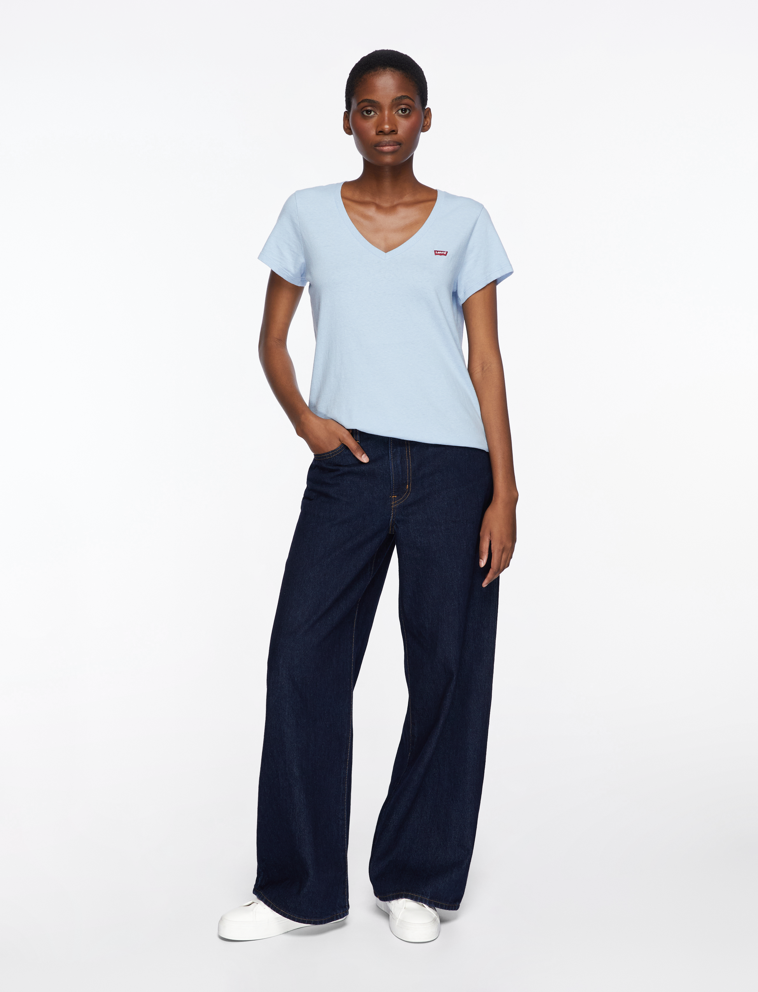 Levi's® - PERFECT SLUB VNECK CHAMBRAY BL - blues - 3