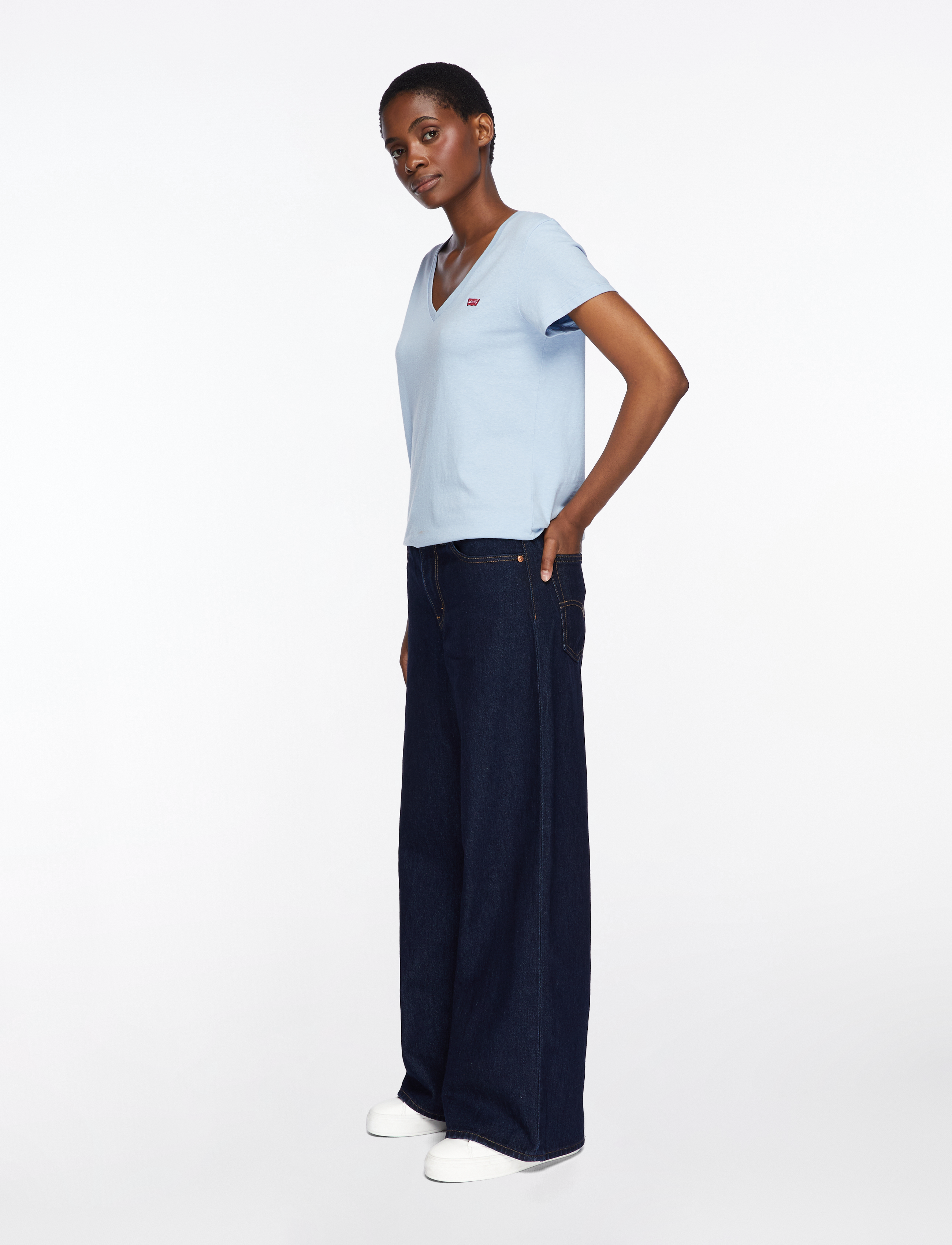 Levi's® - PERFECT SLUB VNECK CHAMBRAY BL - blues - 4