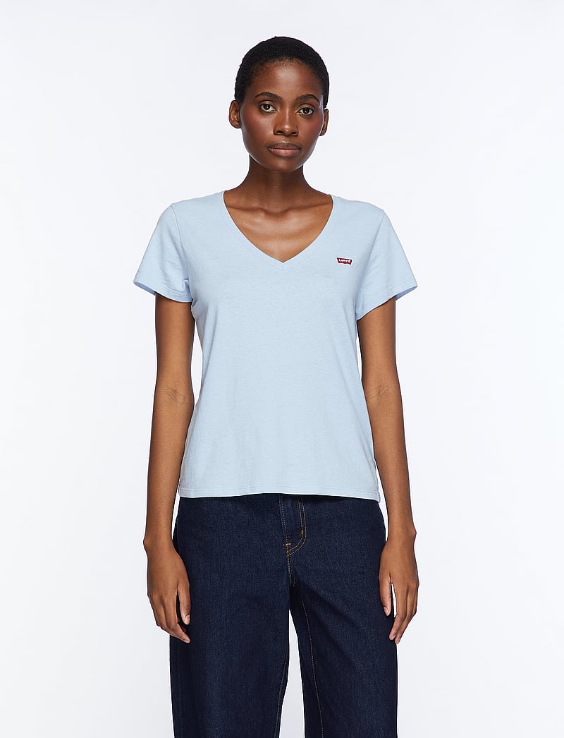 Levi's® - PERFECT SLUB VNECK CHAMBRAY BL - t-särgid - blues - 0